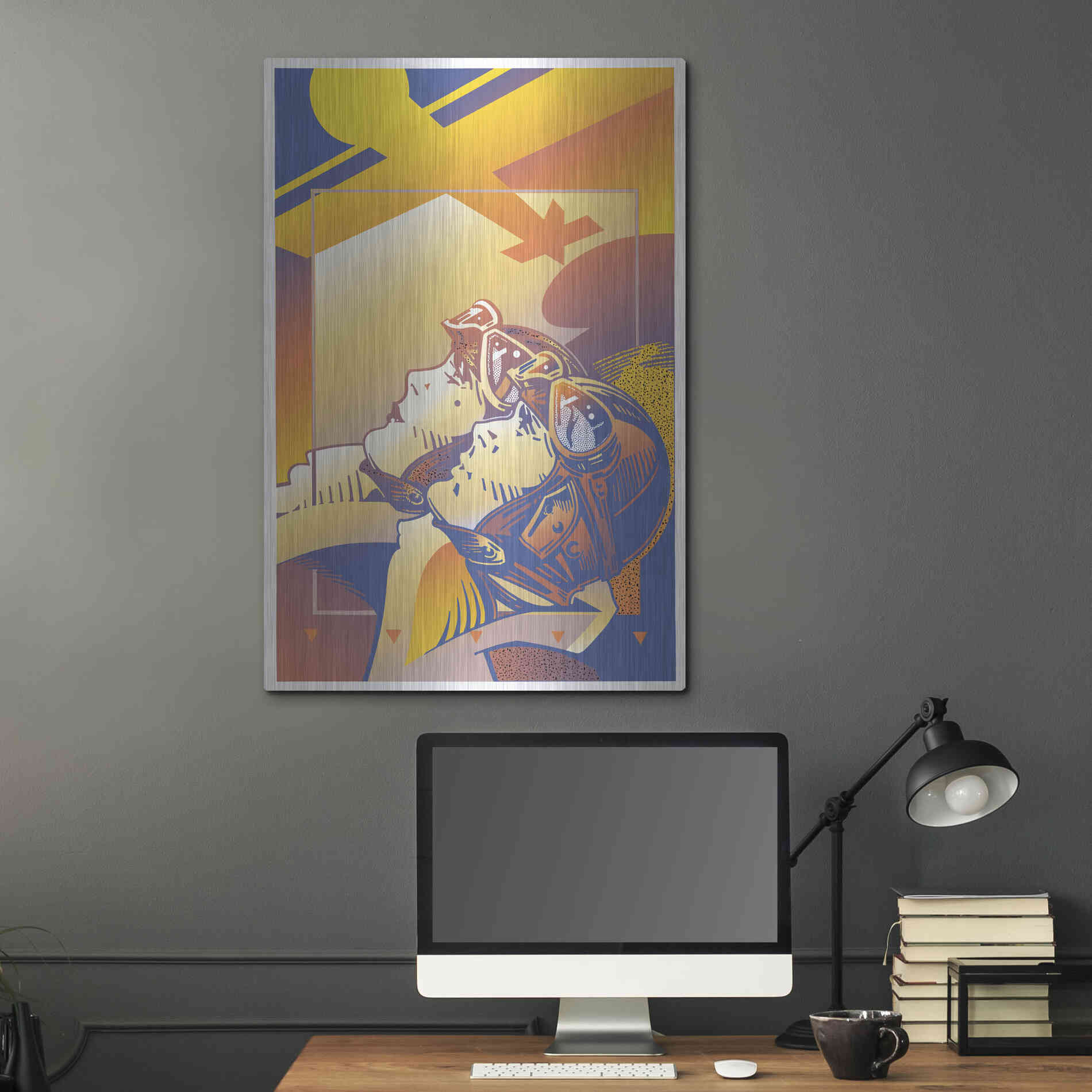 Luxe Metal Art 'Pilots Orange' by David Chestnutt, Metal Wall Art,24x36