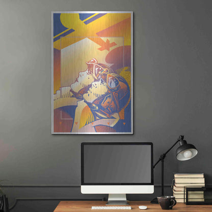 Luxe Metal Art 'Pilots Orange' by David Chestnutt, Metal Wall Art,24x36