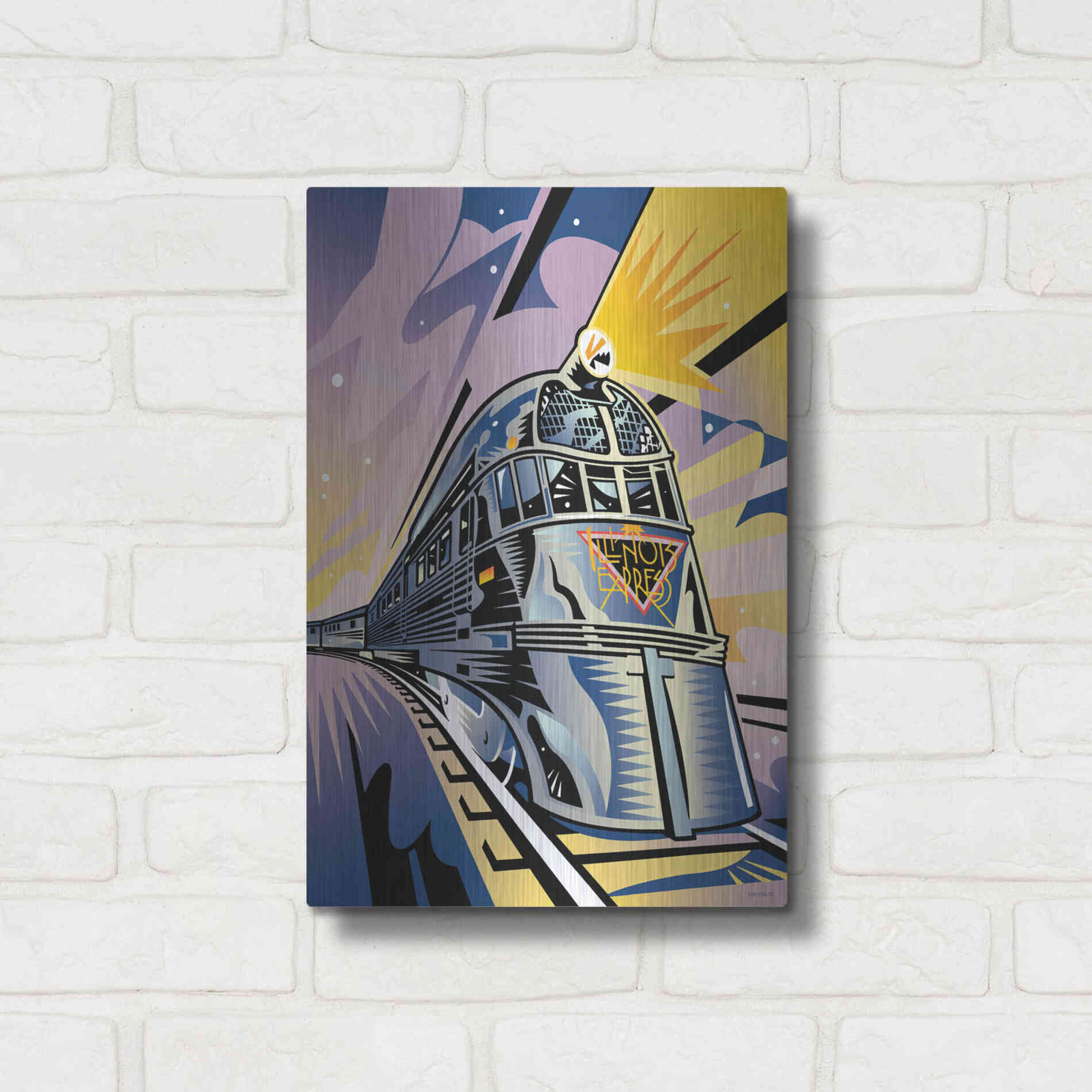 Luxe Metal Art 'Pioneer Zephyr' by David Chestnutt, Metal Wall Art,12x16