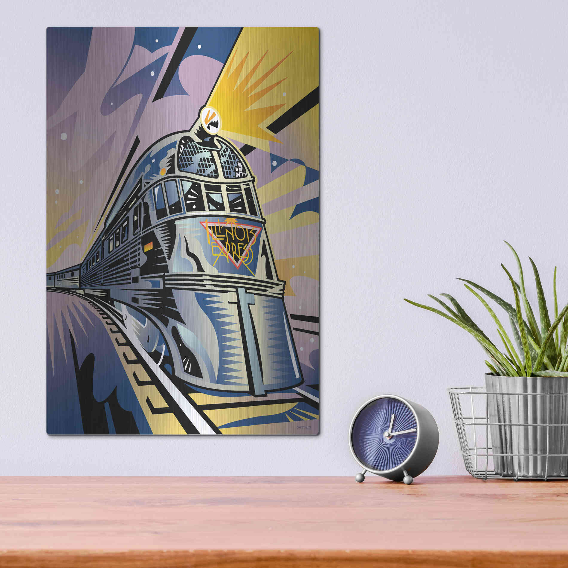 Luxe Metal Art 'Pioneer Zephyr' by David Chestnutt, Metal Wall Art,12x16