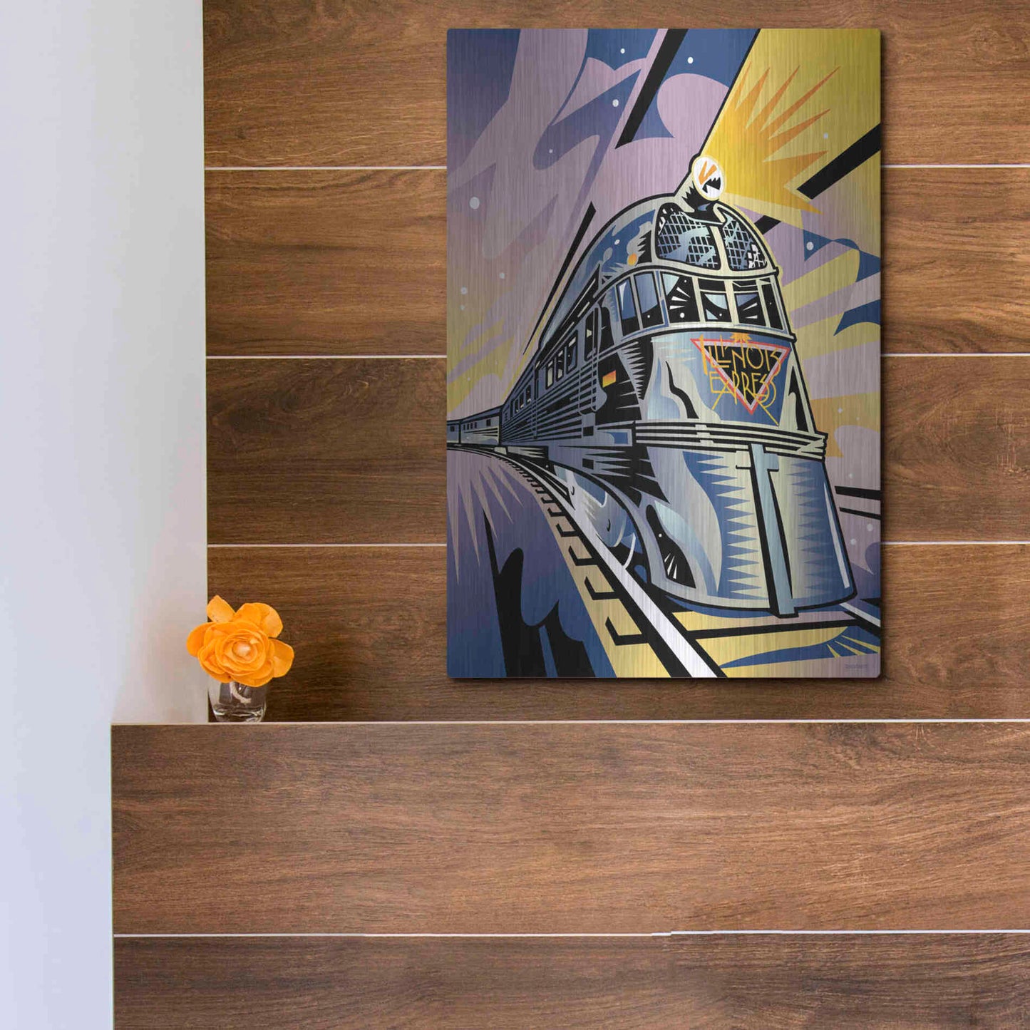 Luxe Metal Art 'Pioneer Zephyr' by David Chestnutt, Metal Wall Art,12x16