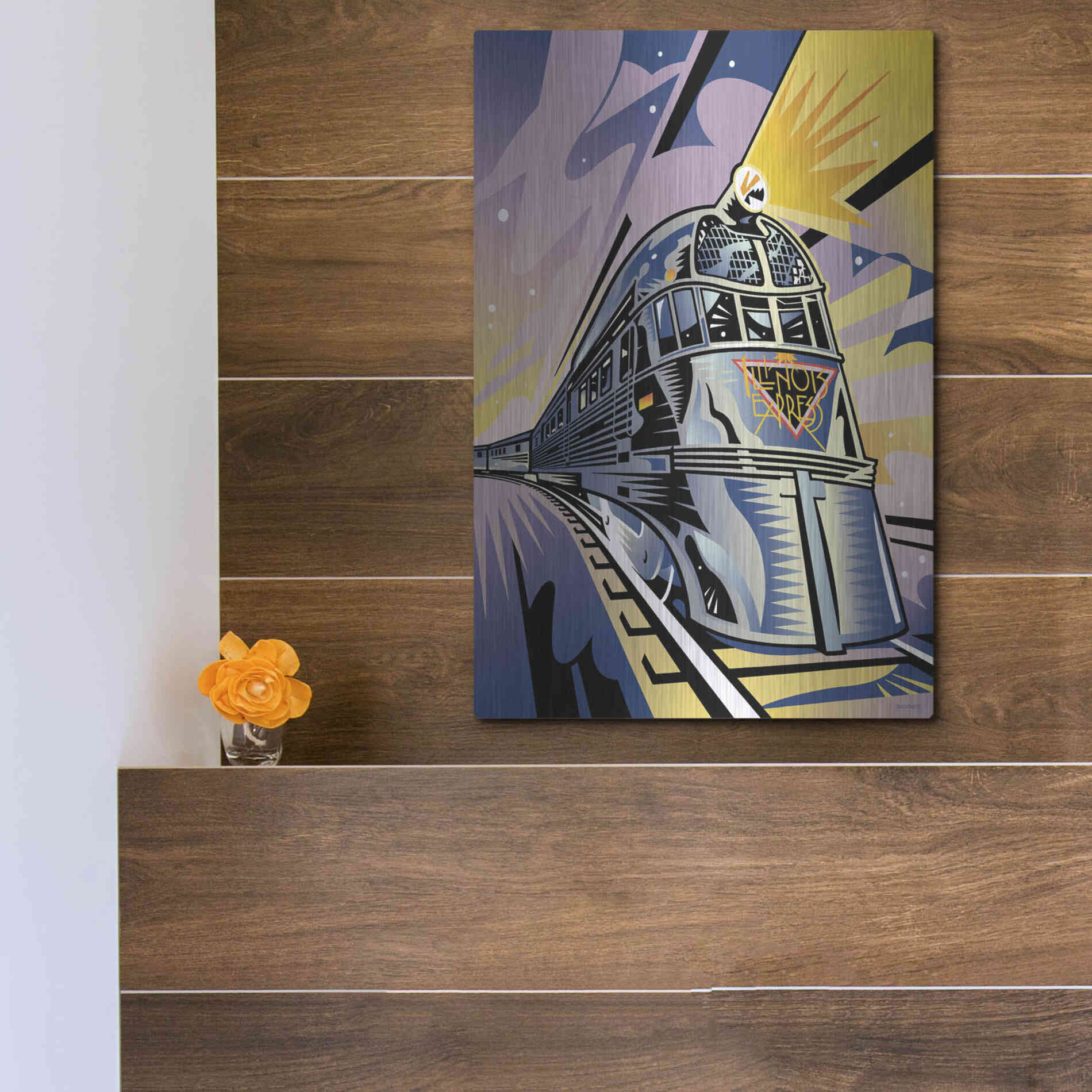 Luxe Metal Art 'Pioneer Zephyr' by David Chestnutt, Metal Wall Art,12x16