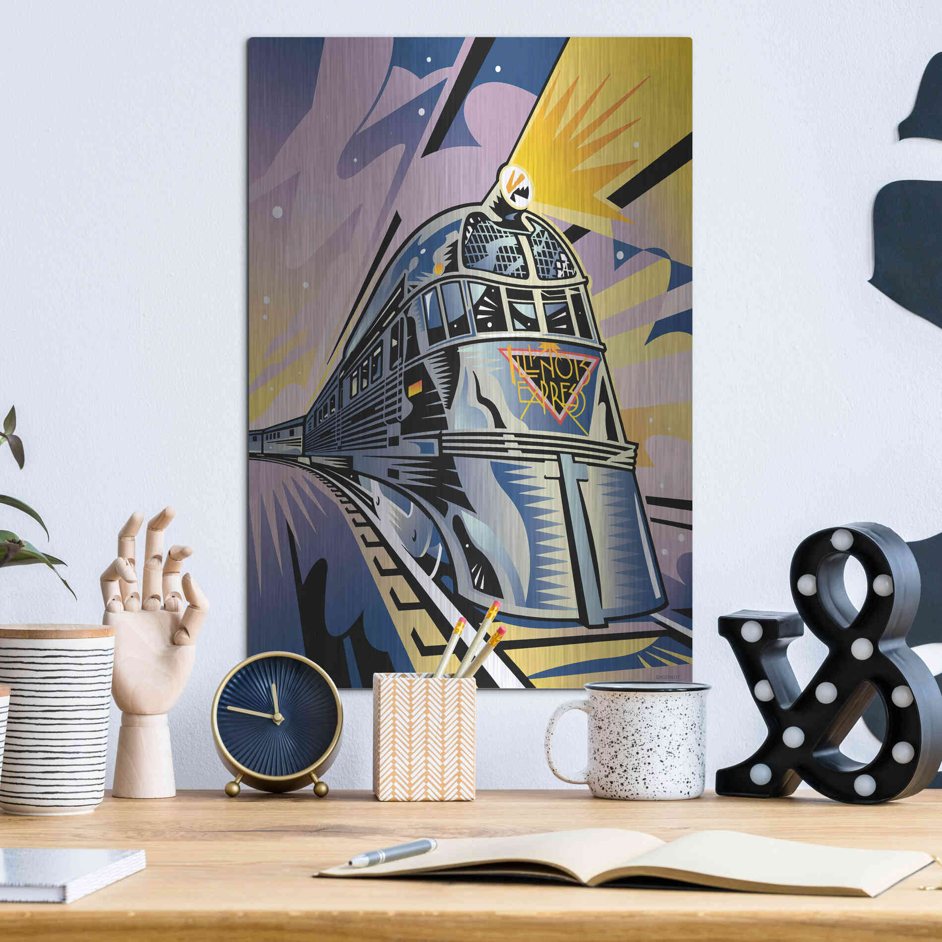 Luxe Metal Art 'Pioneer Zephyr' by David Chestnutt, Metal Wall Art,12x16