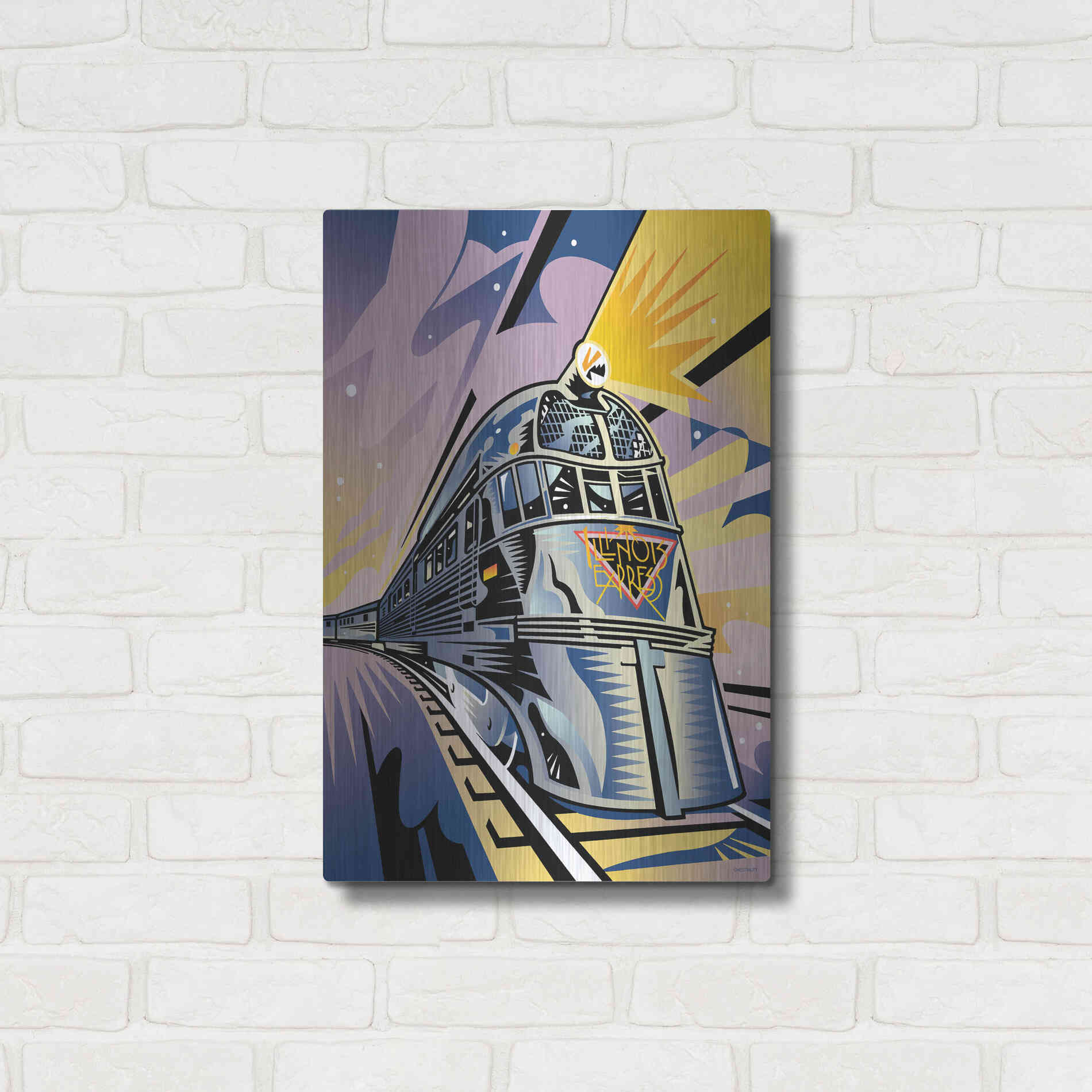 Luxe Metal Art 'Pioneer Zephyr' by David Chestnutt, Metal Wall Art,16x24