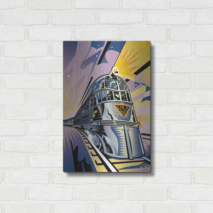 Luxe Metal Art 'Pioneer Zephyr' by David Chestnutt, Metal Wall Art,16x24