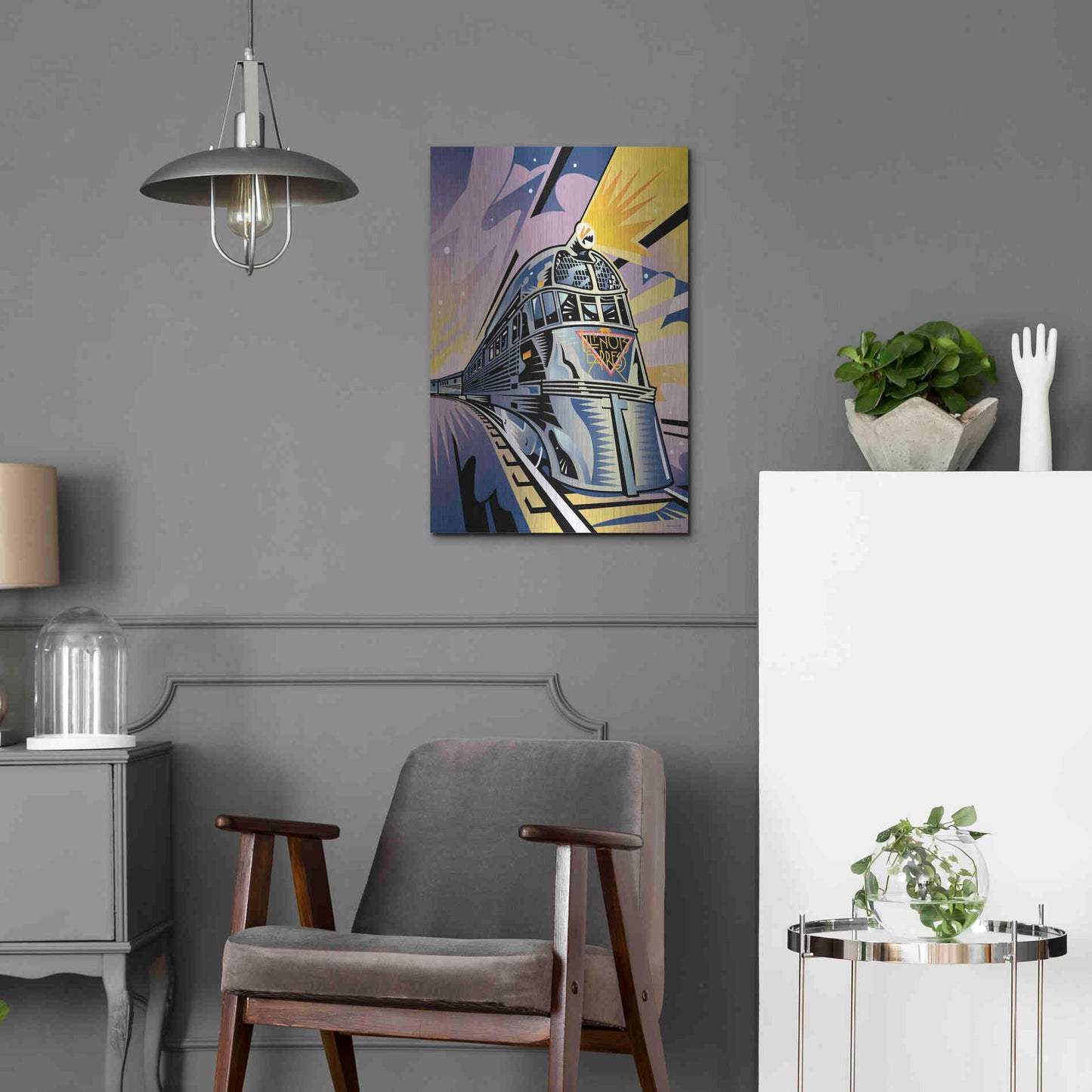 Luxe Metal Art 'Pioneer Zephyr' by David Chestnutt, Metal Wall Art,16x24