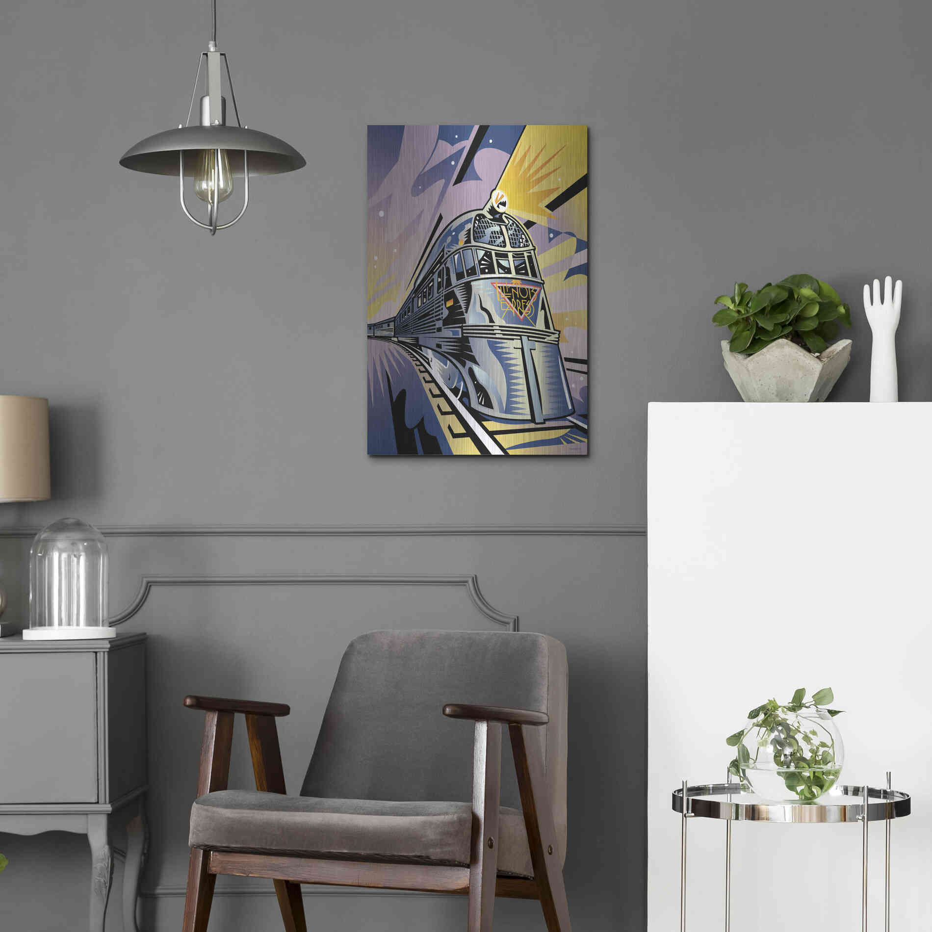 Luxe Metal Art 'Pioneer Zephyr' by David Chestnutt, Metal Wall Art,16x24