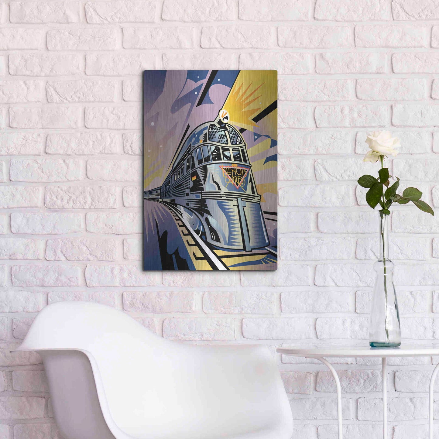 Luxe Metal Art 'Pioneer Zephyr' by David Chestnutt, Metal Wall Art,16x24