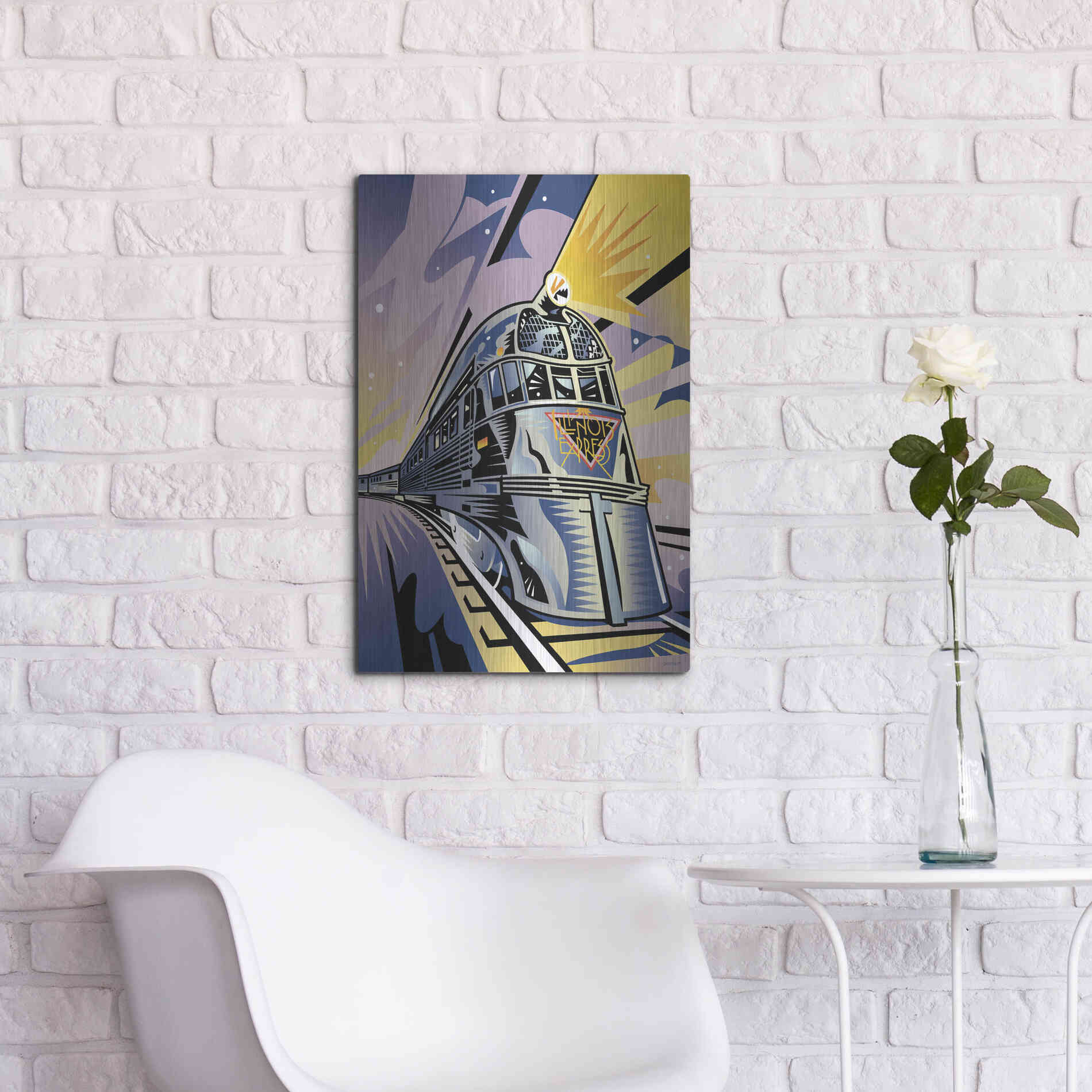 Luxe Metal Art 'Pioneer Zephyr' by David Chestnutt, Metal Wall Art,16x24