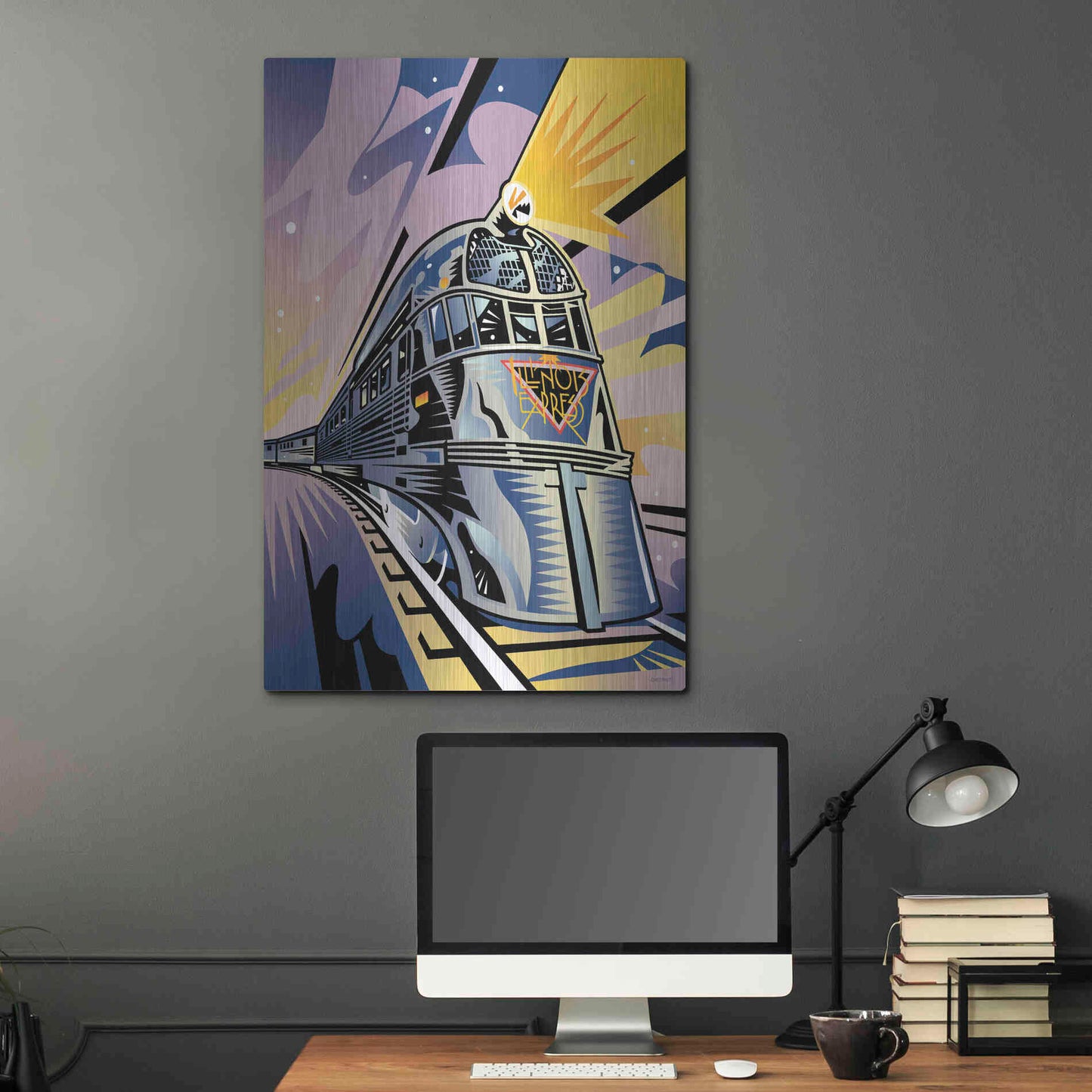 Luxe Metal Art 'Pioneer Zephyr' by David Chestnutt, Metal Wall Art,24x36