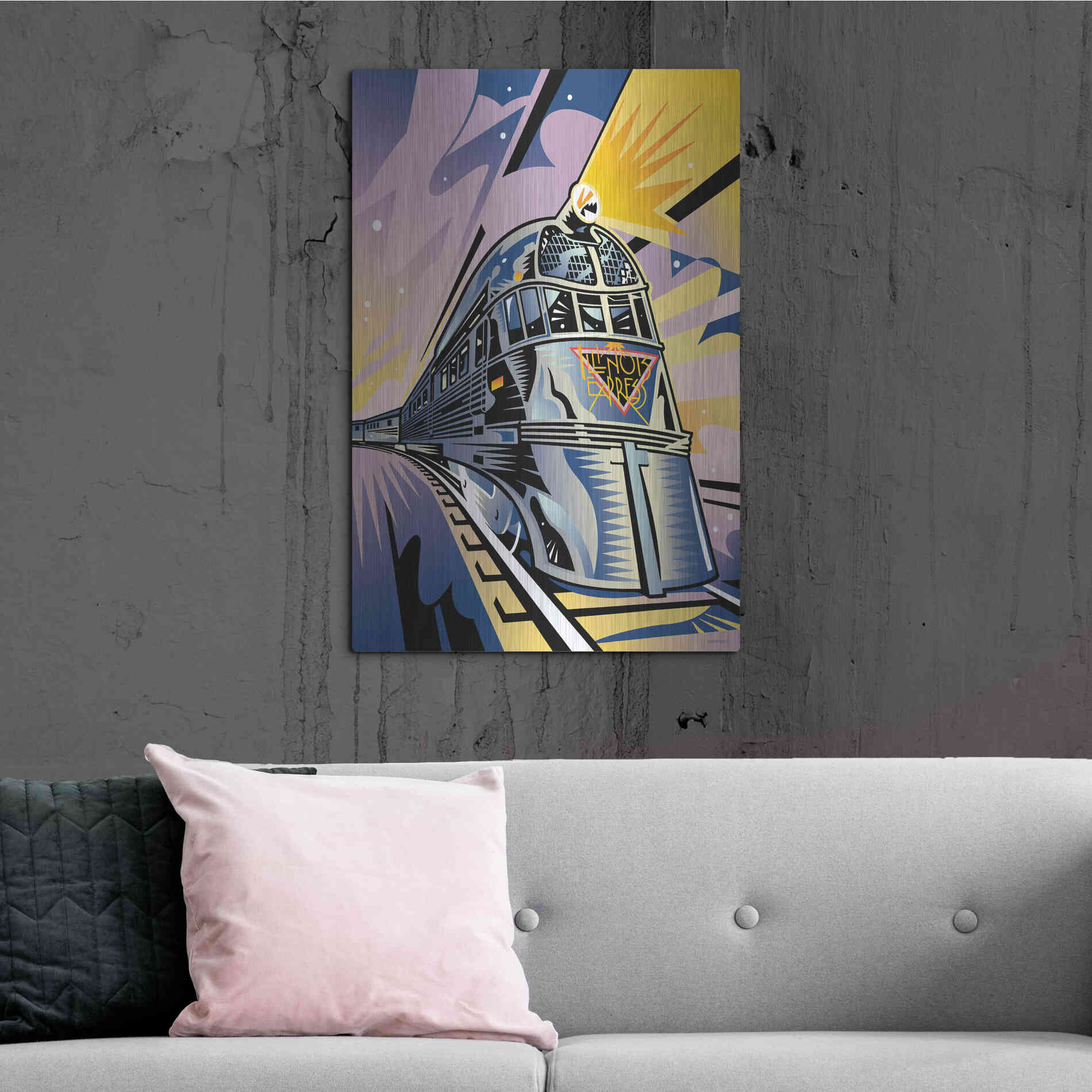 Luxe Metal Art 'Pioneer Zephyr' by David Chestnutt, Metal Wall Art,24x36