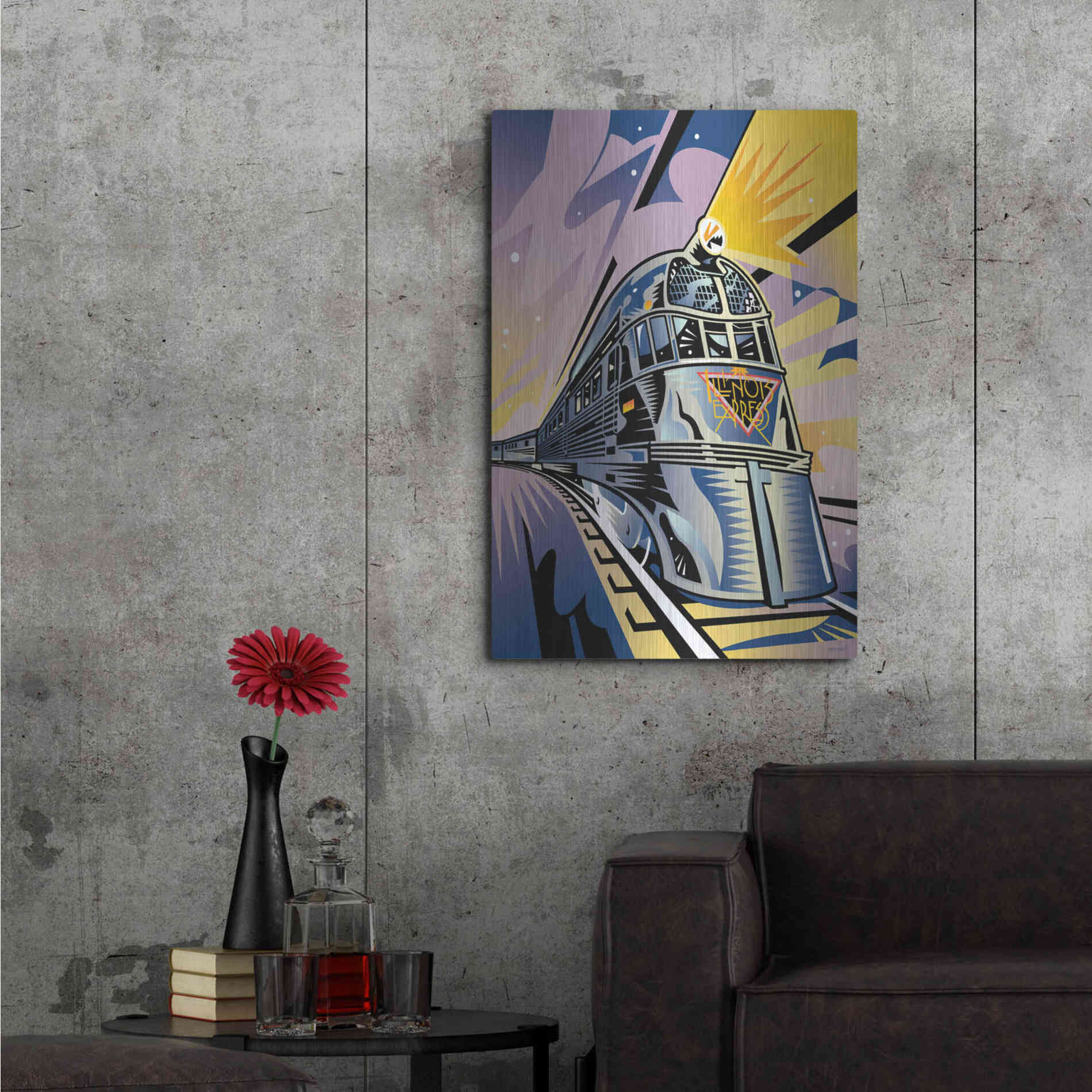 Luxe Metal Art 'Pioneer Zephyr' by David Chestnutt, Metal Wall Art,24x36