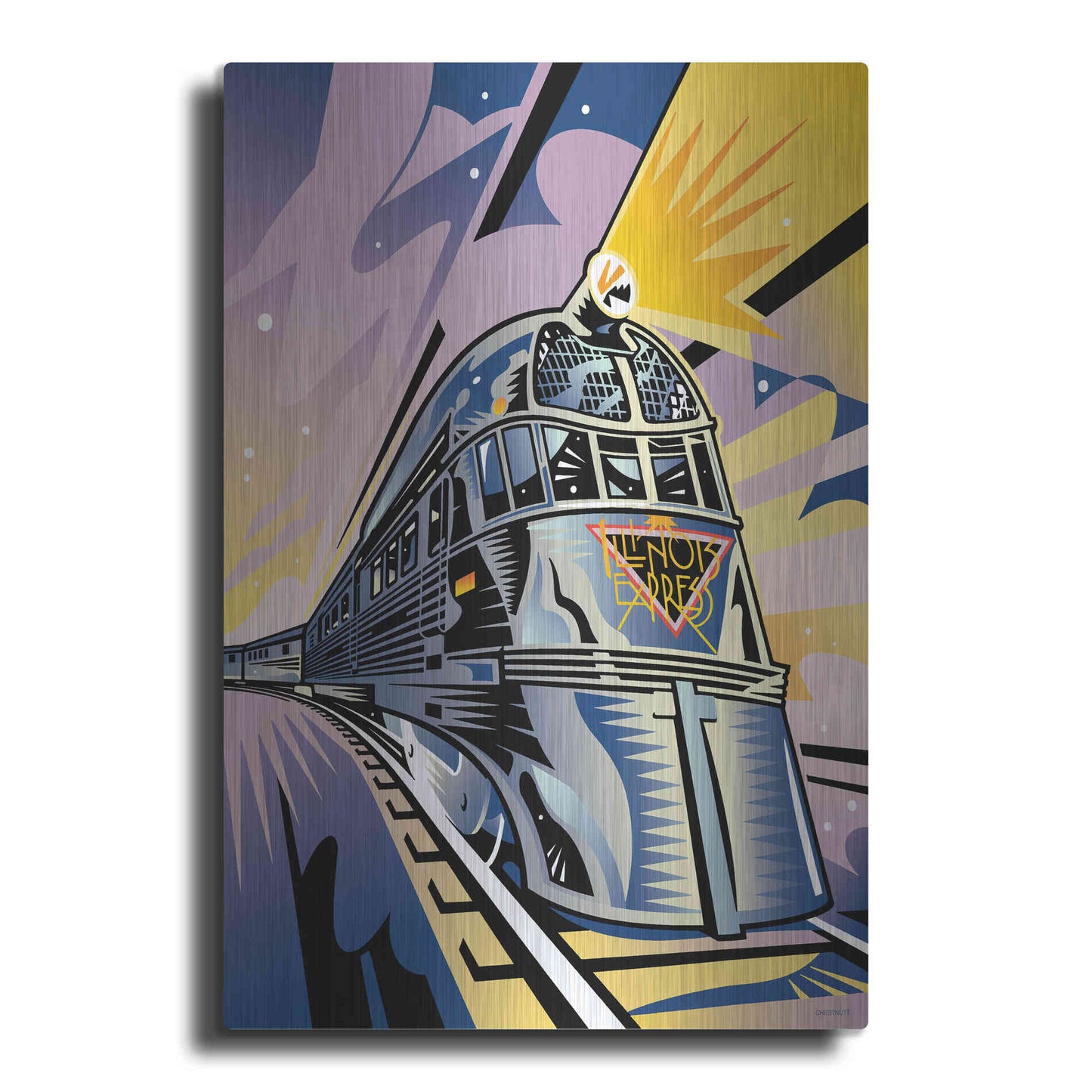 Luxe Metal Art 'Pioneer Zephyr' by David Chestnutt, Metal Wall Art