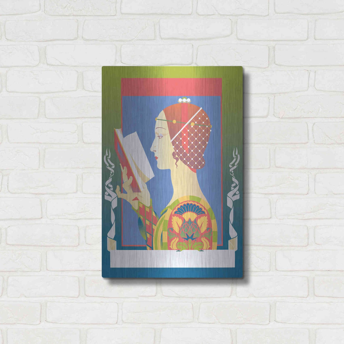 Luxe Metal Art 'Renaissance Read' by David Chestnutt, Metal Wall Art,16x24