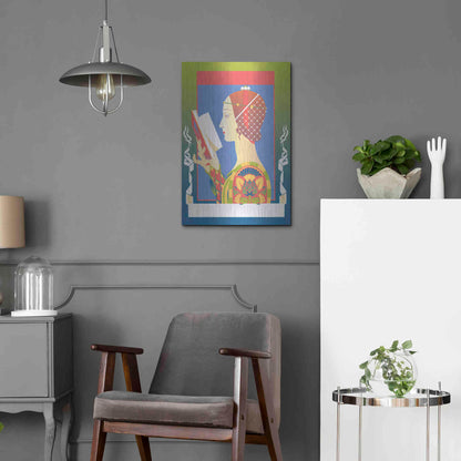 Luxe Metal Art 'Renaissance Read' by David Chestnutt, Metal Wall Art,16x24