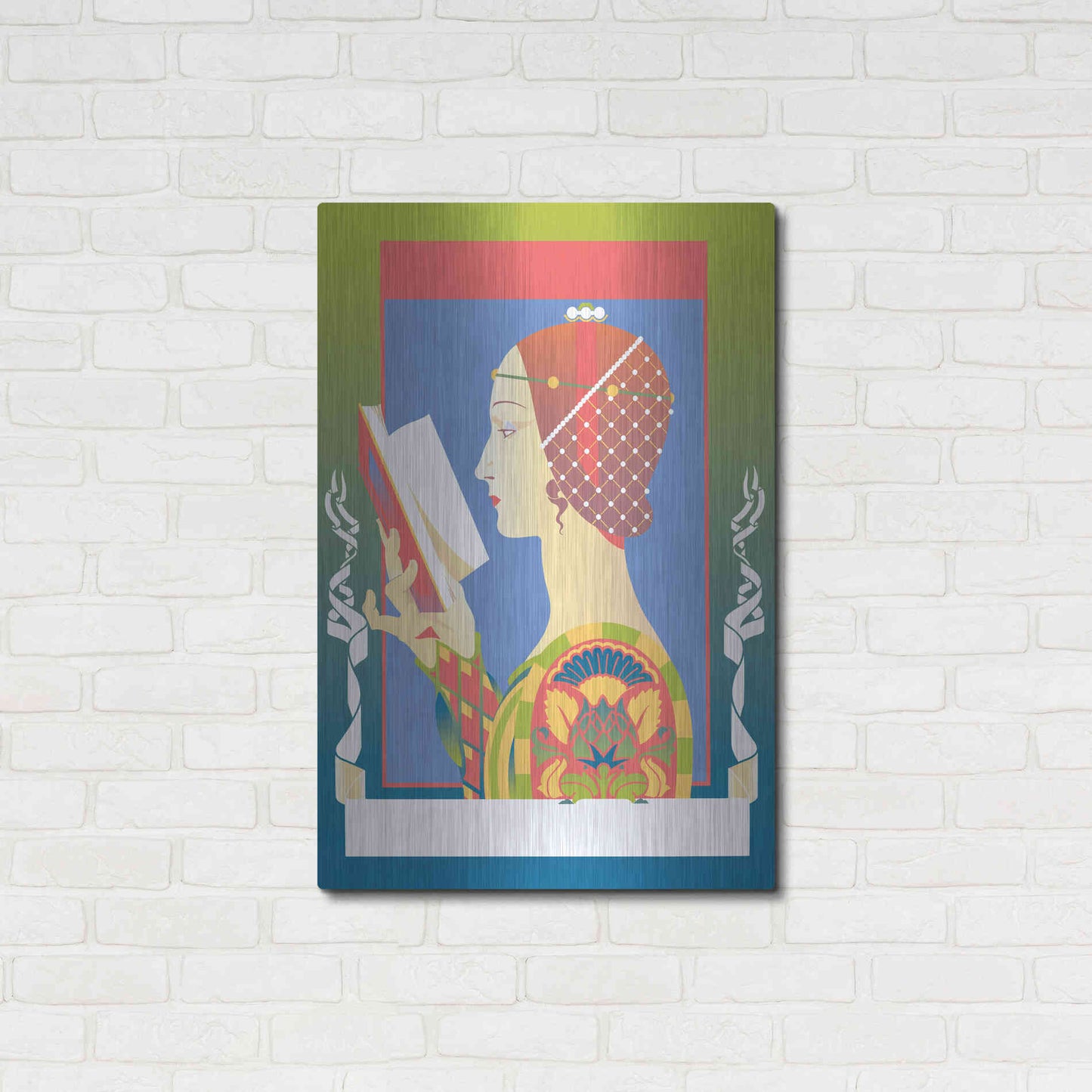 Luxe Metal Art 'Renaissance Read' by David Chestnutt, Metal Wall Art,24x36