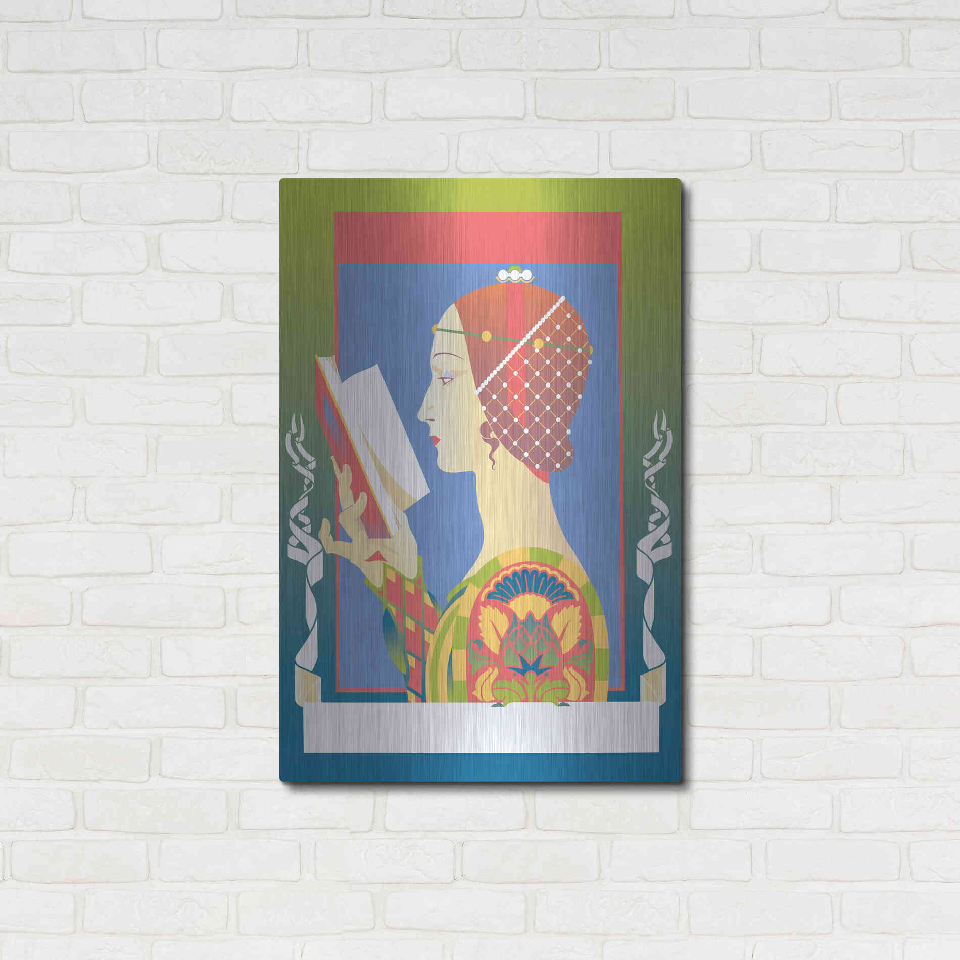 Luxe Metal Art 'Renaissance Read' by David Chestnutt, Metal Wall Art,24x36