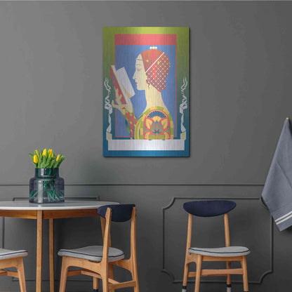 Luxe Metal Art 'Renaissance Read' by David Chestnutt, Metal Wall Art,24x36