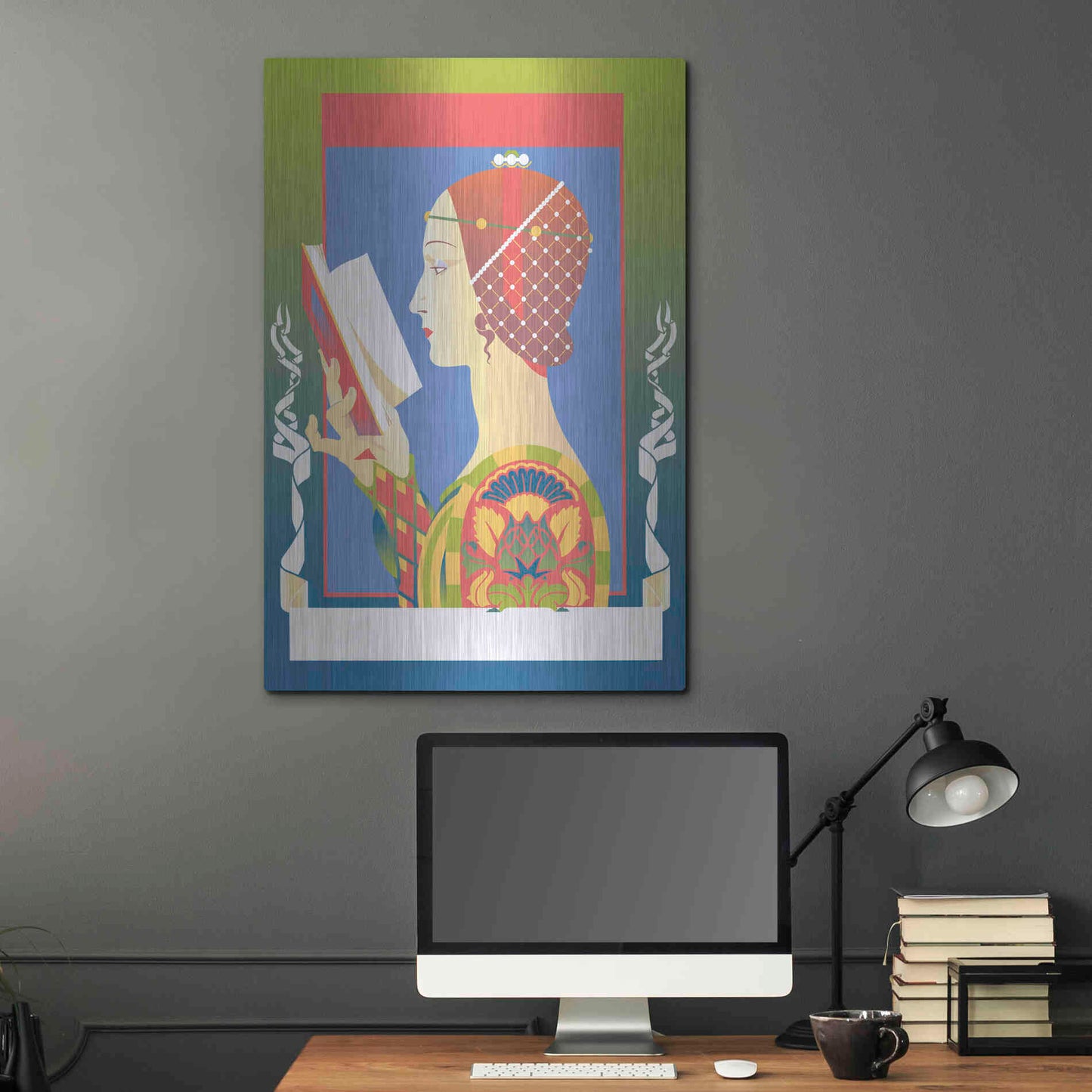 Luxe Metal Art 'Renaissance Read' by David Chestnutt, Metal Wall Art,24x36