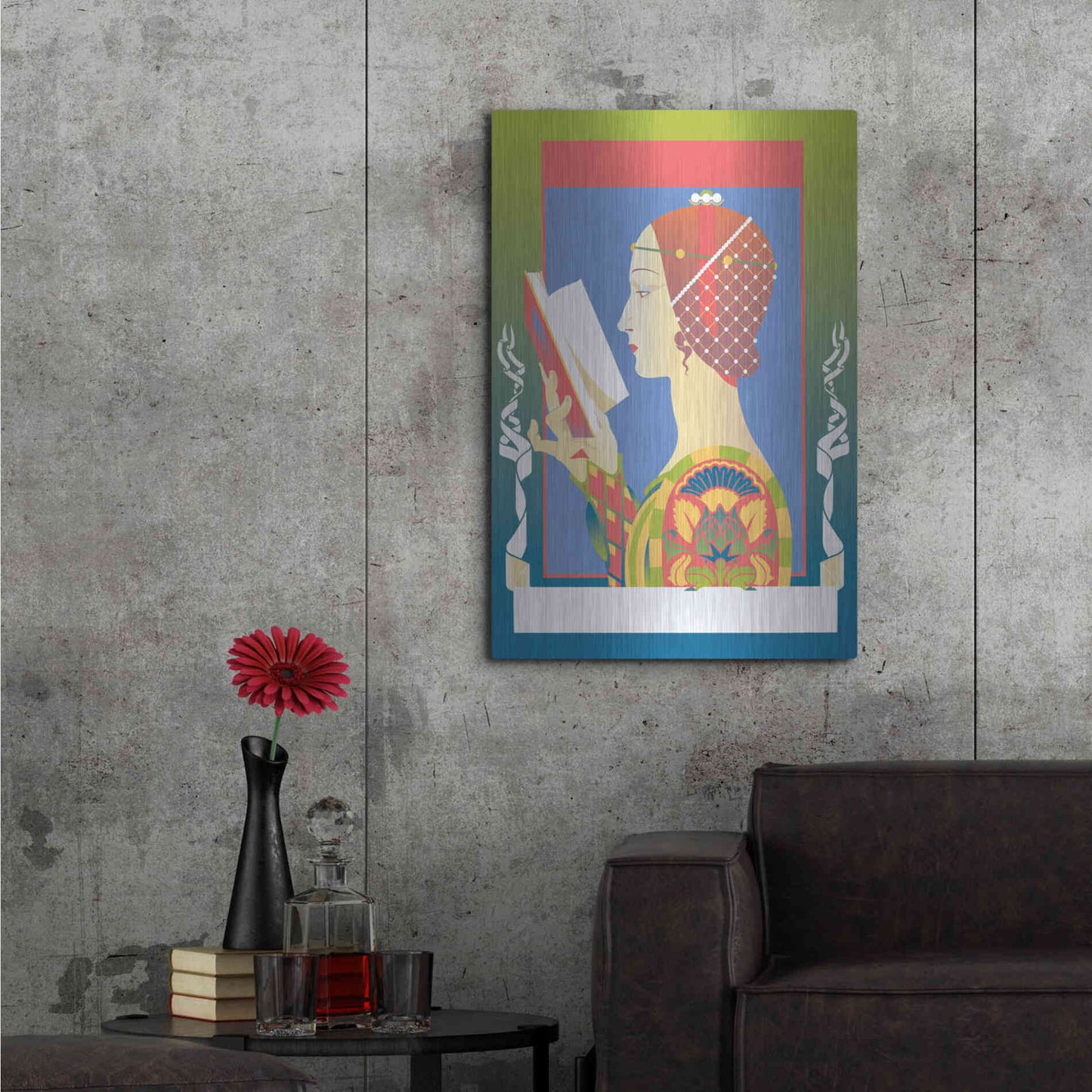 Luxe Metal Art 'Renaissance Read' by David Chestnutt, Metal Wall Art,24x36