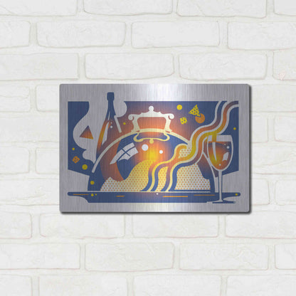 Luxe Metal Art 'Restaurant Guide' by David Chestnutt, Metal Wall Art,16x12