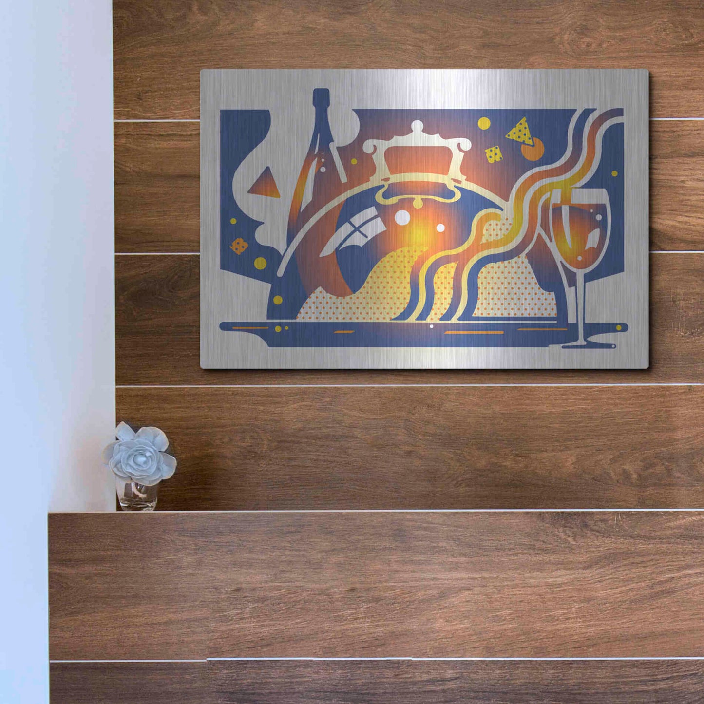 Luxe Metal Art 'Restaurant Guide' by David Chestnutt, Metal Wall Art,16x12