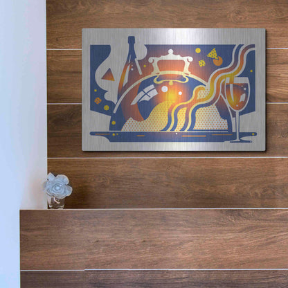 Luxe Metal Art 'Restaurant Guide' by David Chestnutt, Metal Wall Art,16x12