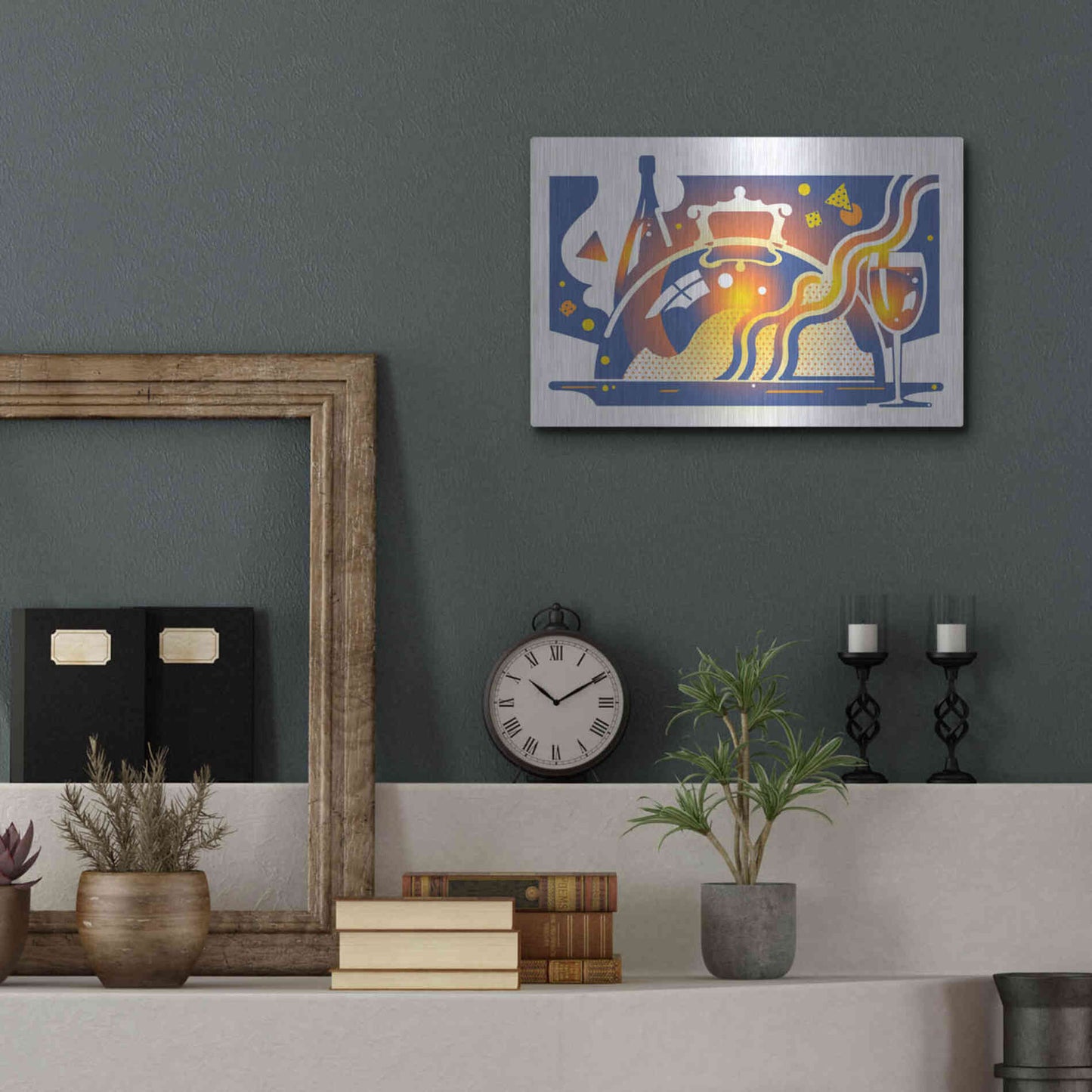 Luxe Metal Art 'Restaurant Guide' by David Chestnutt, Metal Wall Art,16x12