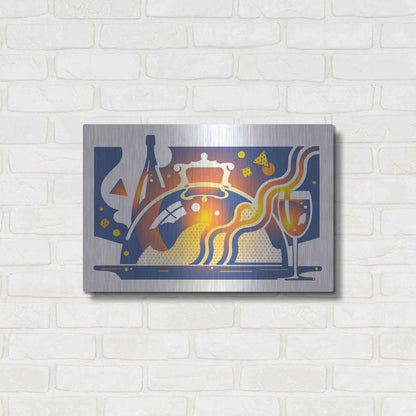 Luxe Metal Art 'Restaurant Guide' by David Chestnutt, Metal Wall Art,24x16