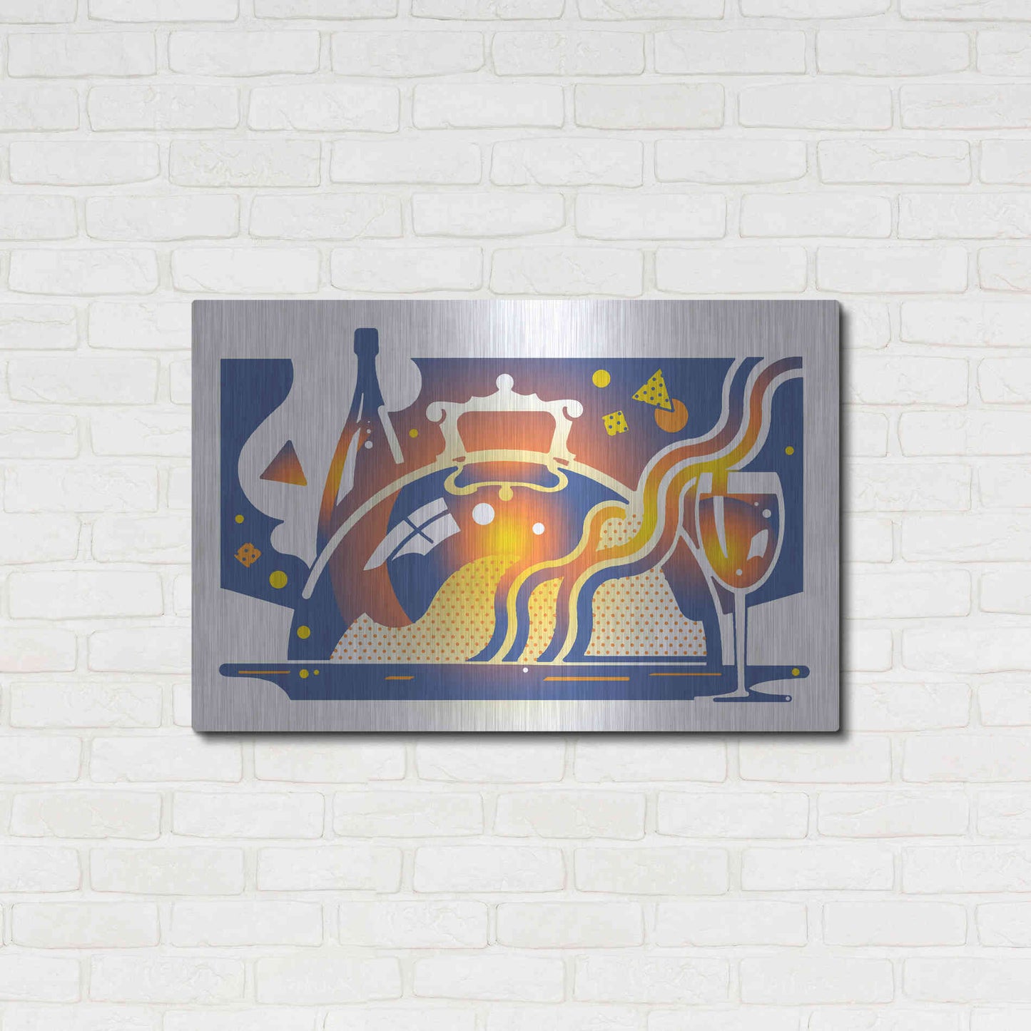 Luxe Metal Art 'Restaurant Guide' by David Chestnutt, Metal Wall Art,36x24