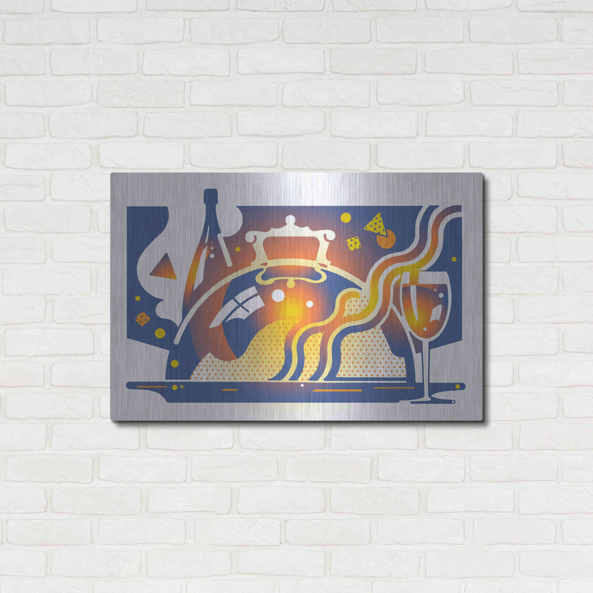 Luxe Metal Art 'Restaurant Guide' by David Chestnutt, Metal Wall Art,36x24