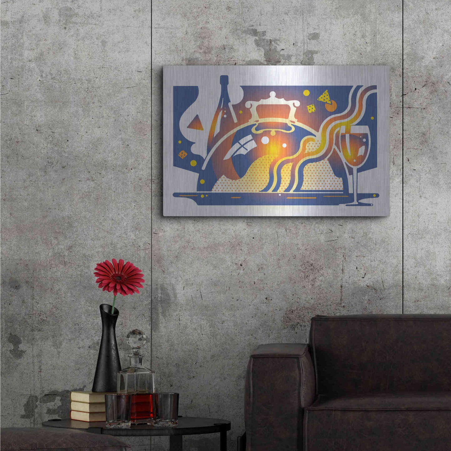 Luxe Metal Art 'Restaurant Guide' by David Chestnutt, Metal Wall Art,36x24