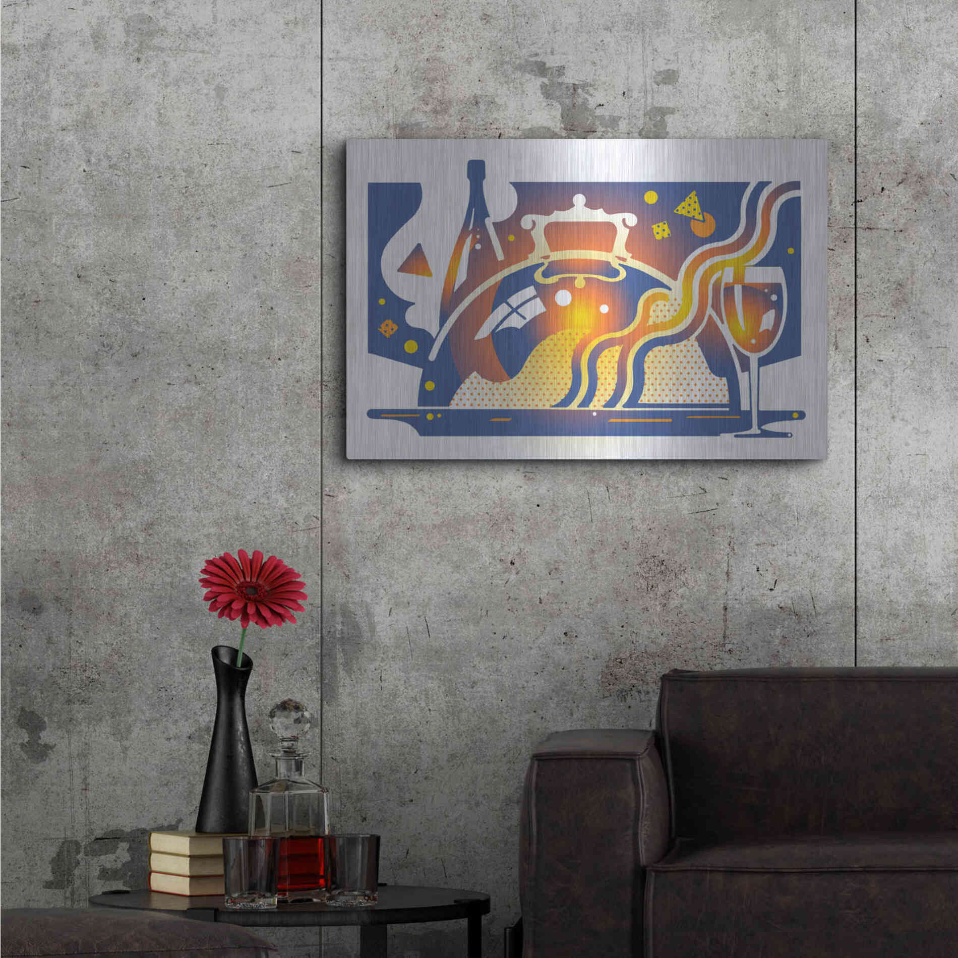 Luxe Metal Art 'Restaurant Guide' by David Chestnutt, Metal Wall Art,36x24