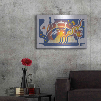 Luxe Metal Art 'Restaurant Guide' by David Chestnutt, Metal Wall Art,36x24