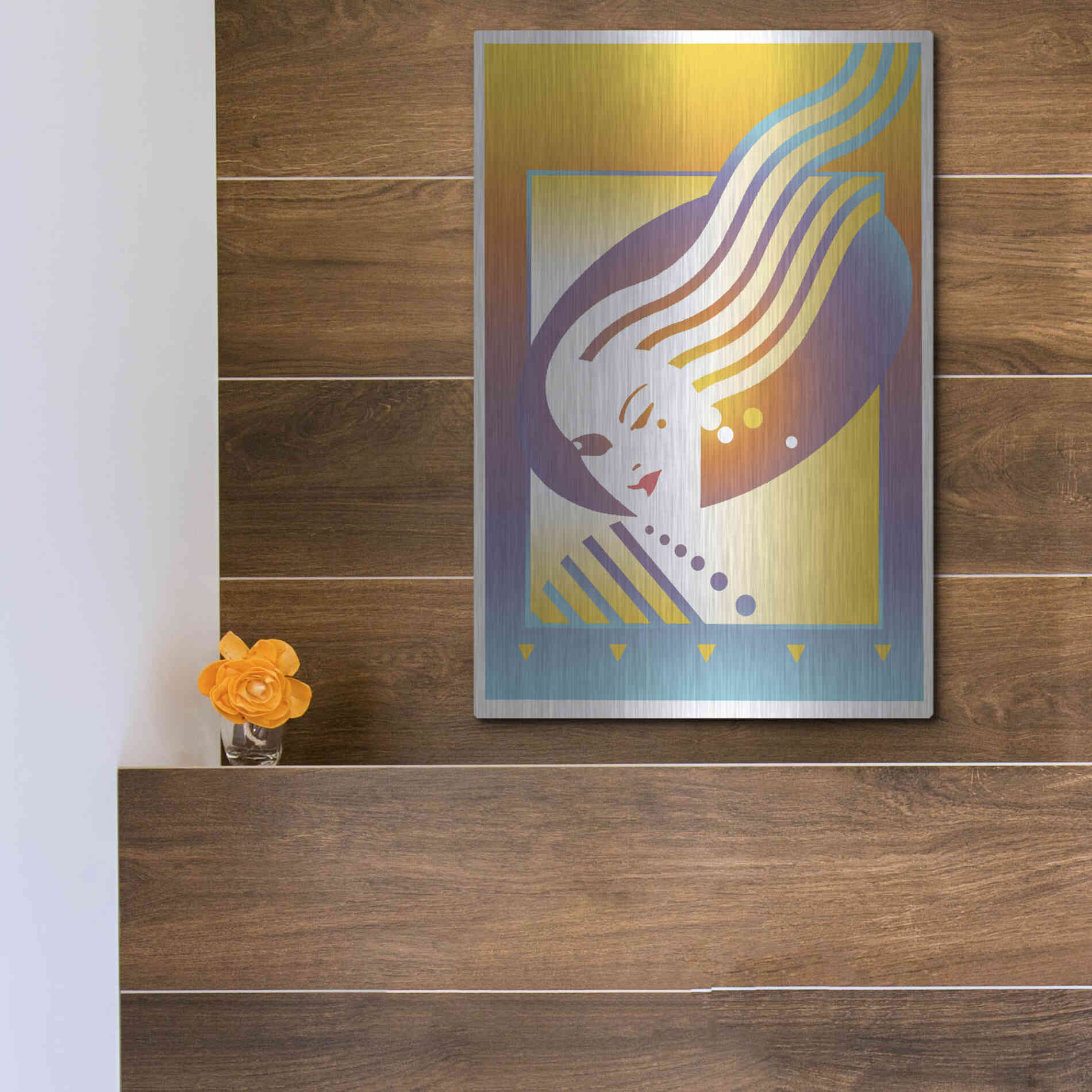 Luxe Metal Art 'Salon' by David Chestnutt, Metal Wall Art,12x16