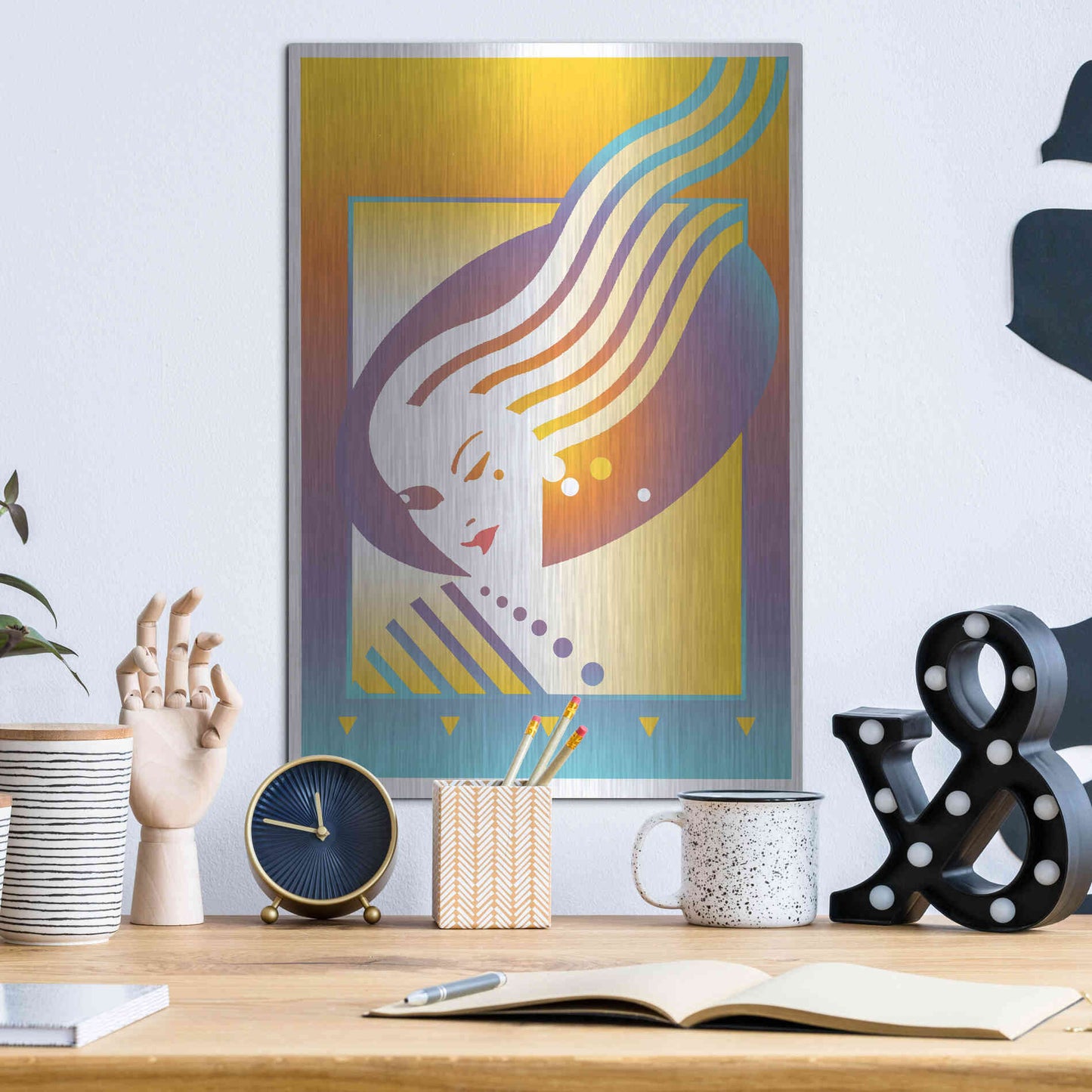 Luxe Metal Art 'Salon' by David Chestnutt, Metal Wall Art,12x16