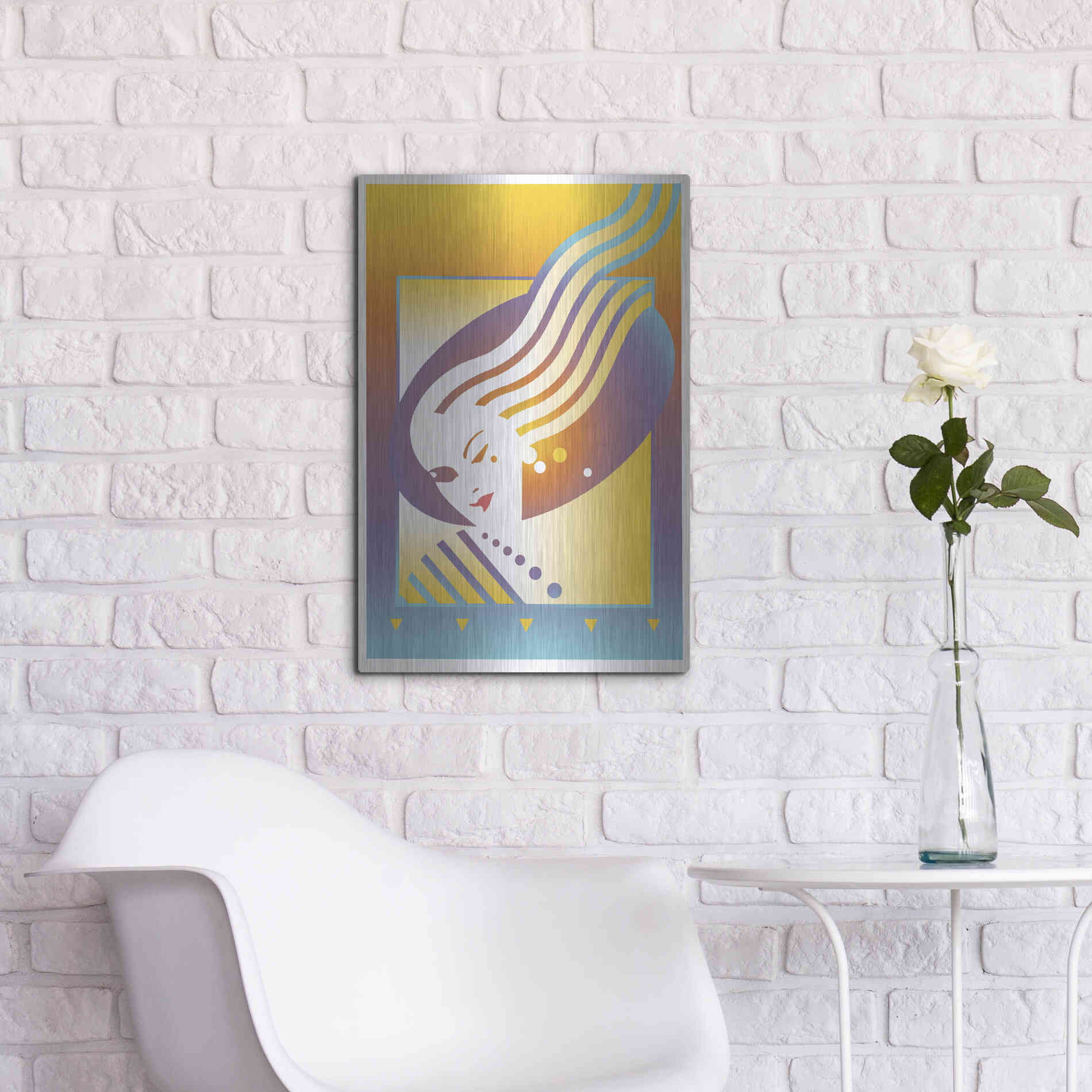 Luxe Metal Art 'Salon' by David Chestnutt, Metal Wall Art,16x24