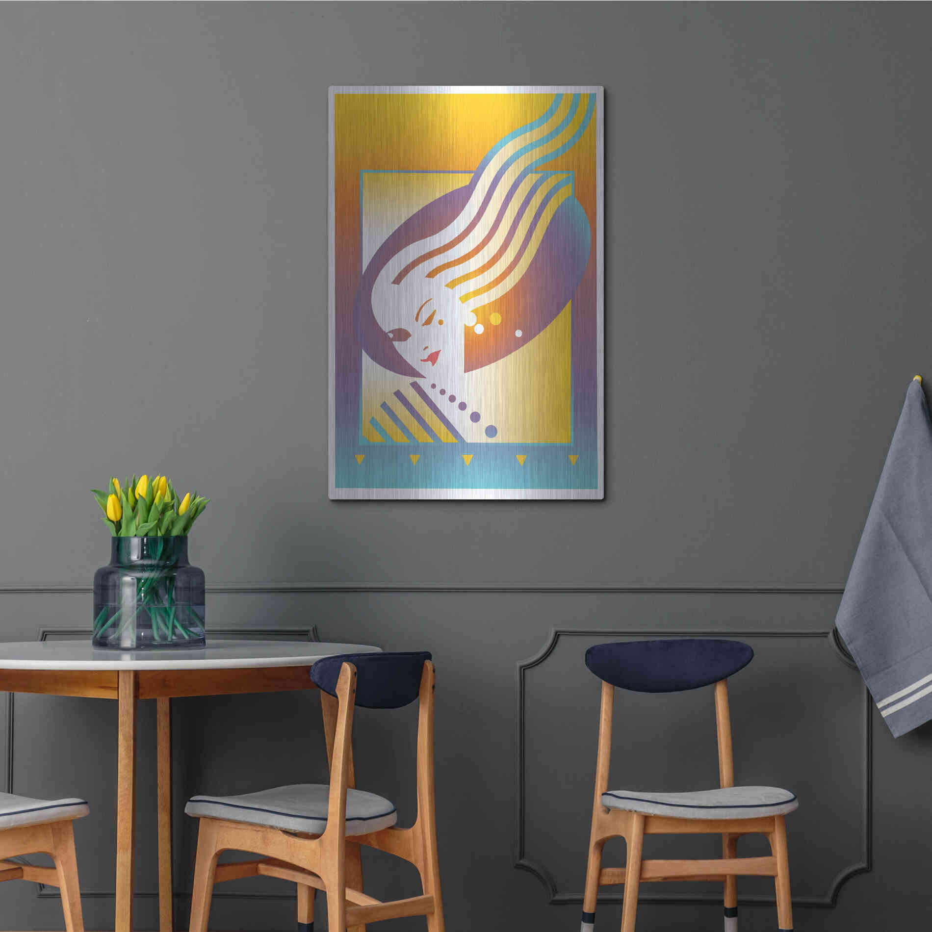 Luxe Metal Art 'Salon' by David Chestnutt, Metal Wall Art,24x36