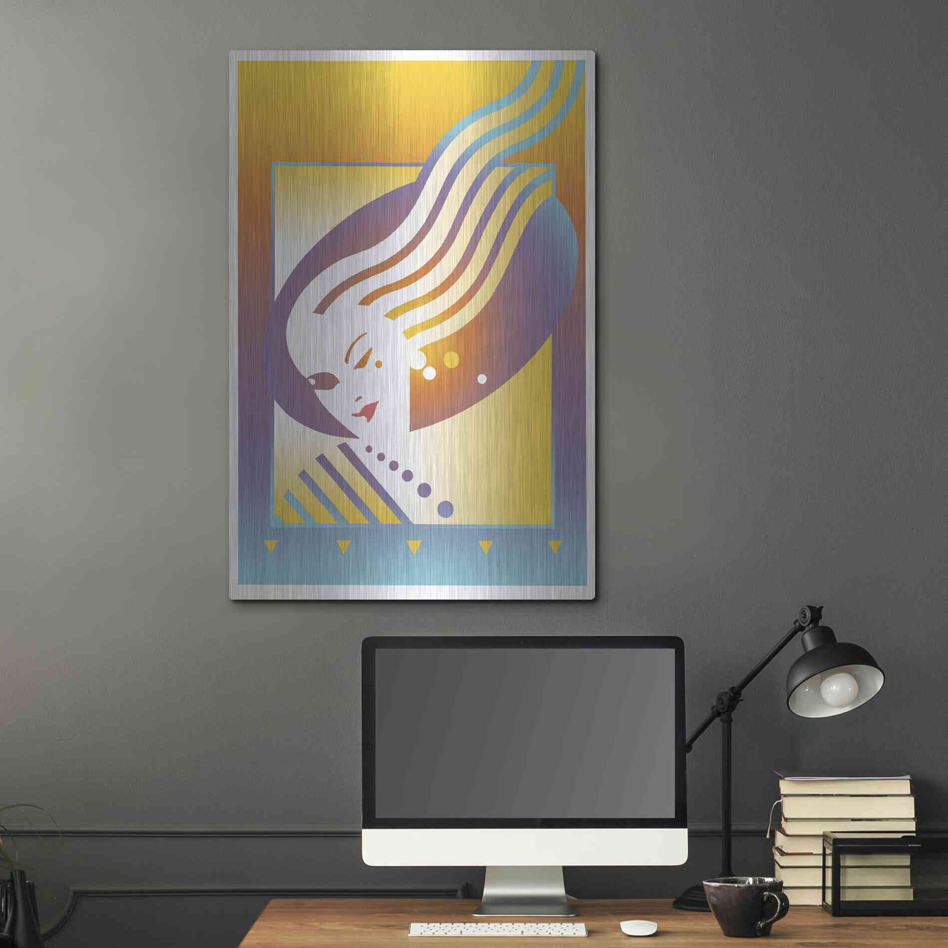 Luxe Metal Art 'Salon' by David Chestnutt, Metal Wall Art,24x36