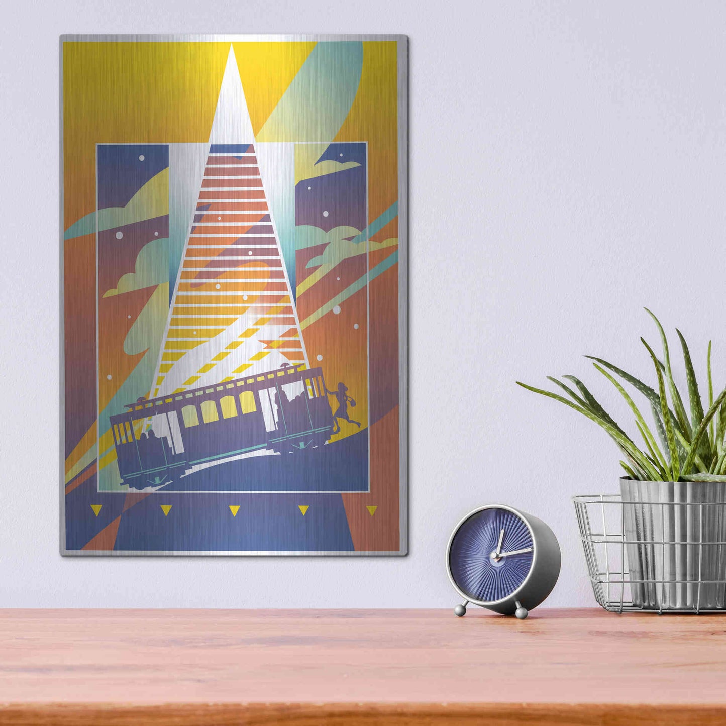 Luxe Metal Art 'San Francisco' by David Chestnutt, Metal Wall Art,12x16