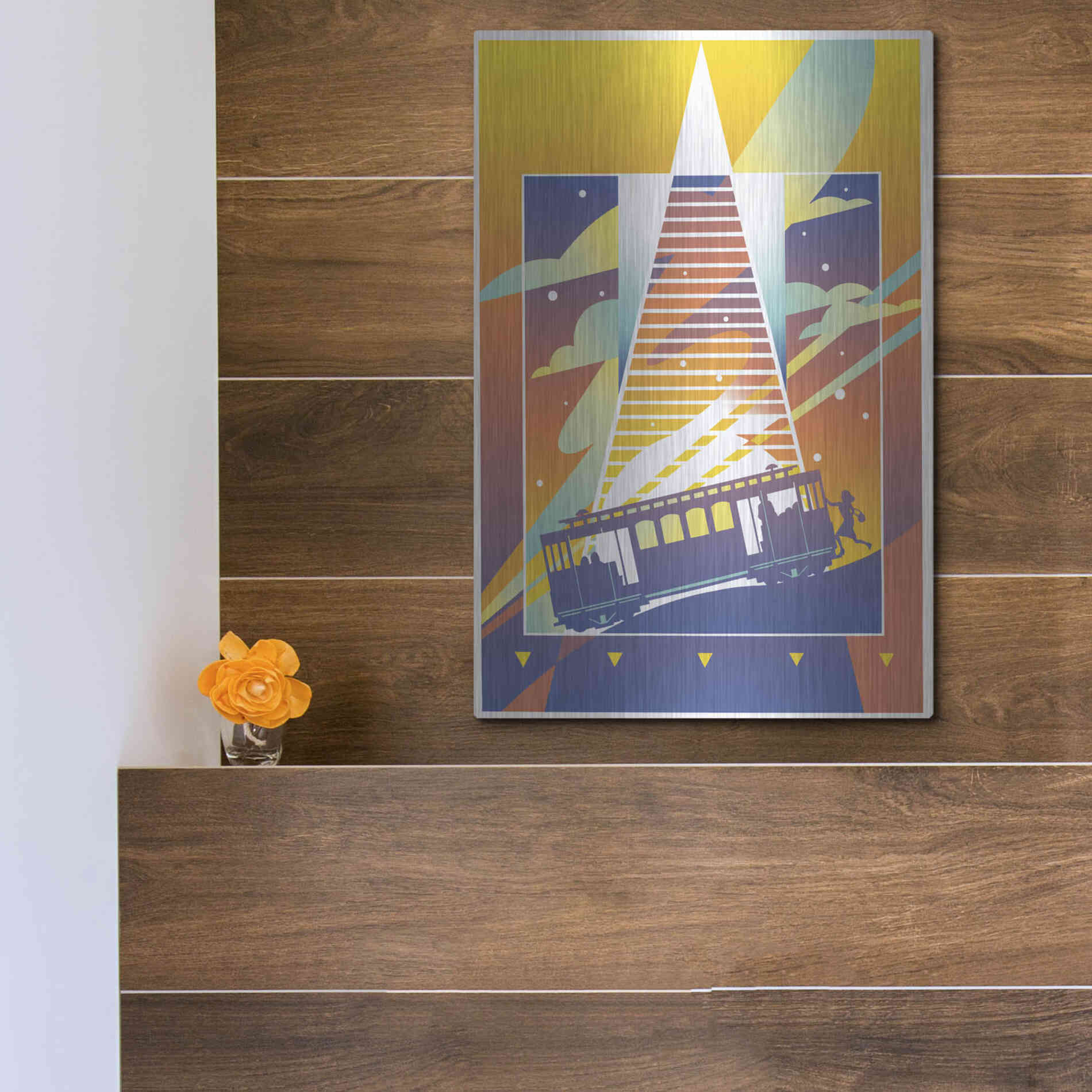 Luxe Metal Art 'San Francisco' by David Chestnutt, Metal Wall Art,12x16