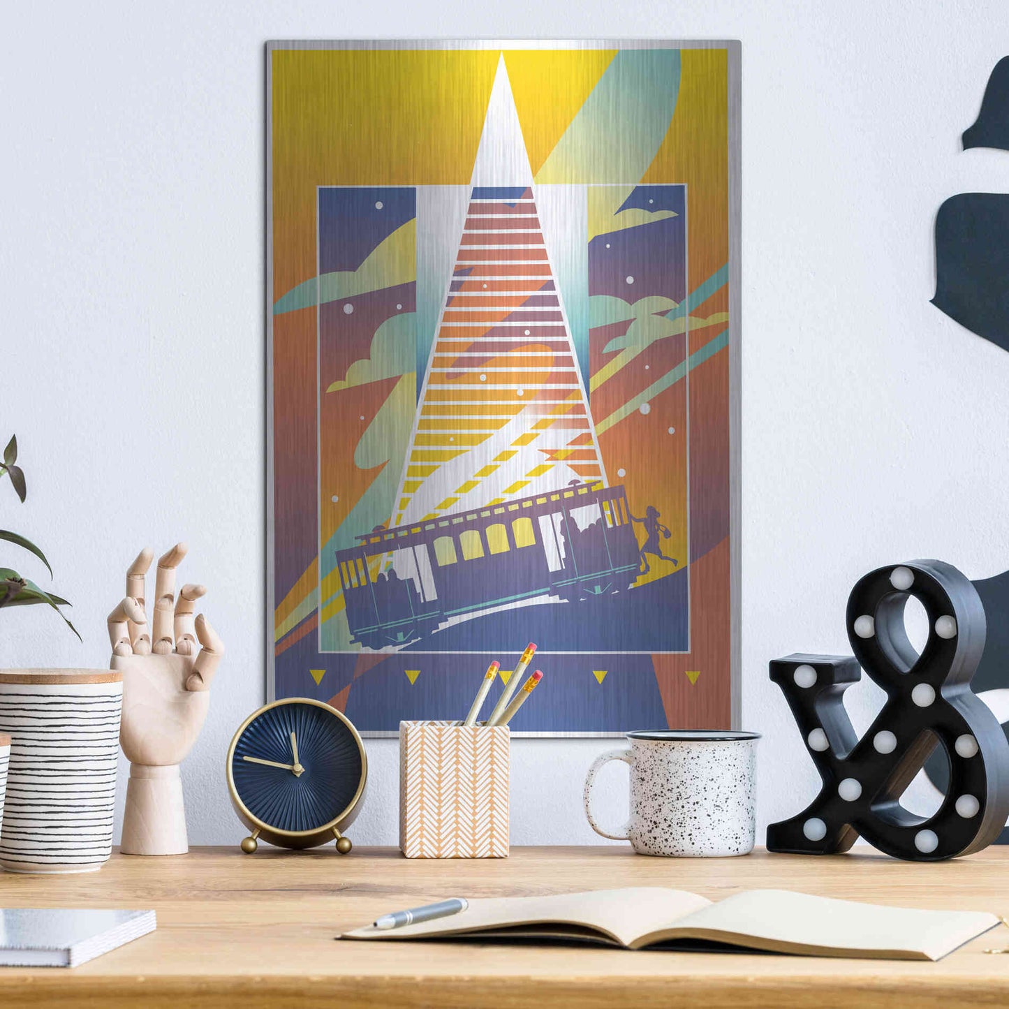 Luxe Metal Art 'San Francisco' by David Chestnutt, Metal Wall Art,12x16