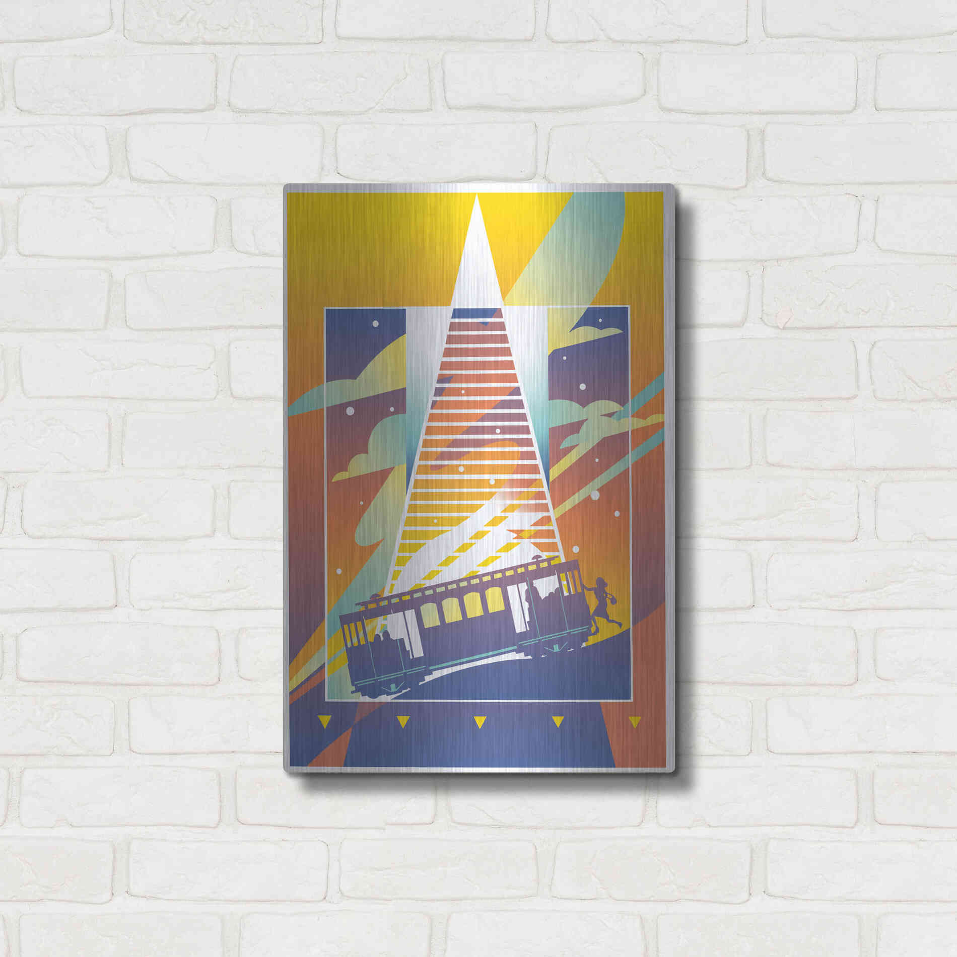 Luxe Metal Art 'San Francisco' by David Chestnutt, Metal Wall Art,16x24