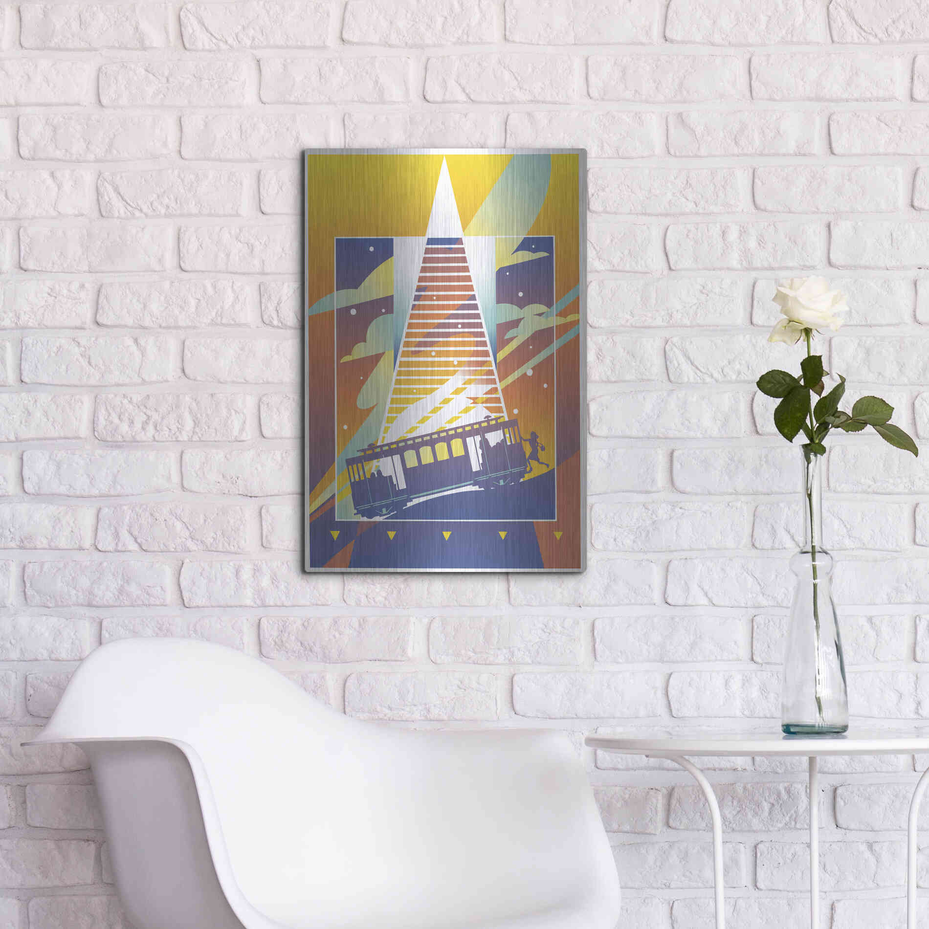 Luxe Metal Art 'San Francisco' by David Chestnutt, Metal Wall Art,16x24