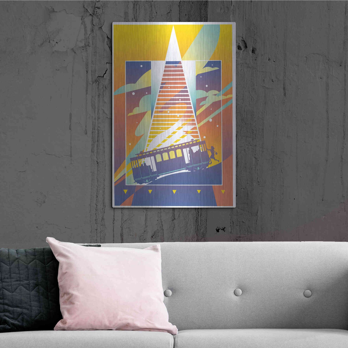 Luxe Metal Art 'San Francisco' by David Chestnutt, Metal Wall Art,24x36