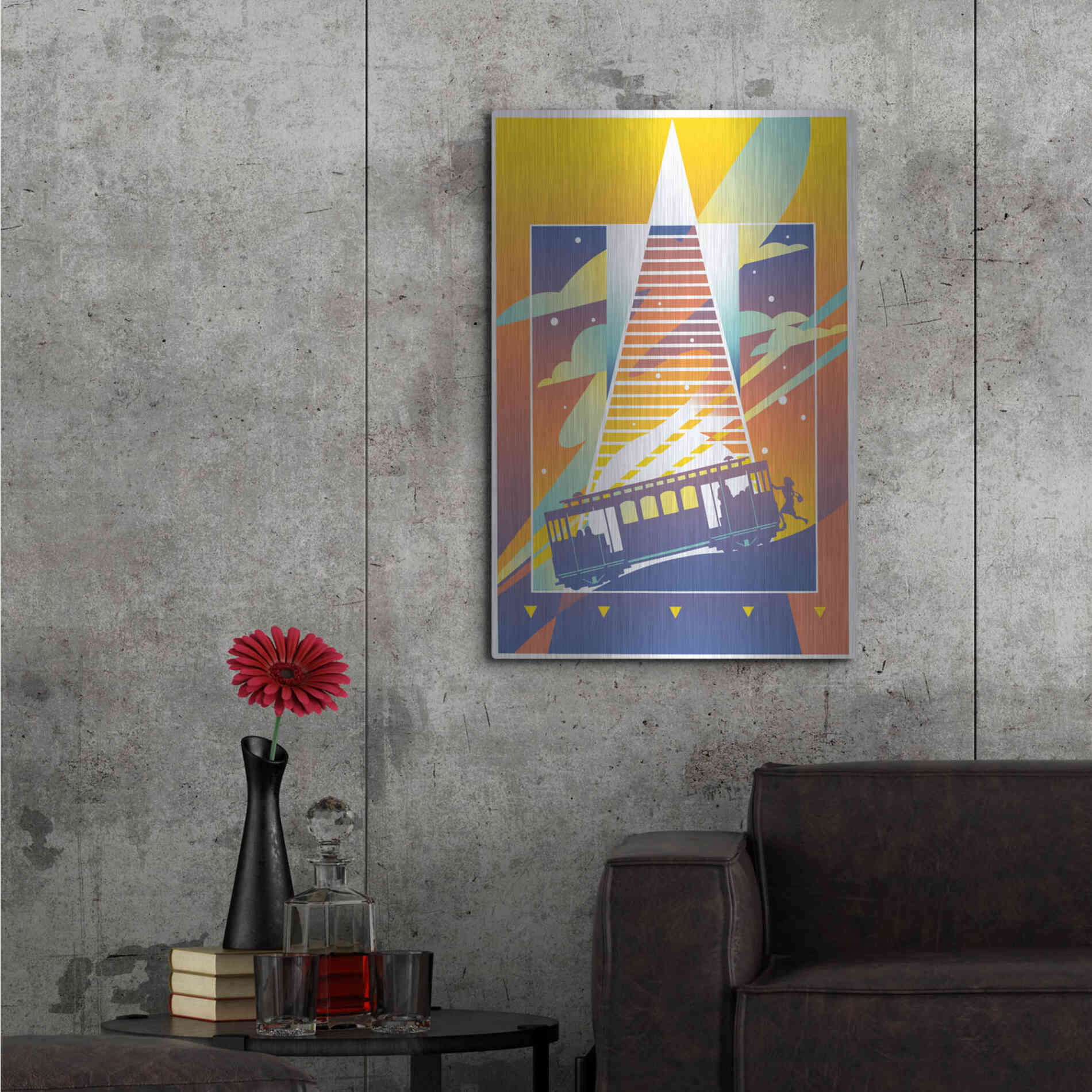 Luxe Metal Art 'San Francisco' by David Chestnutt, Metal Wall Art,24x36