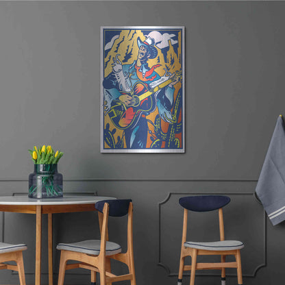 Luxe Metal Art 'Singing Cowboy' by David Chestnutt, Metal Wall Art,24x36