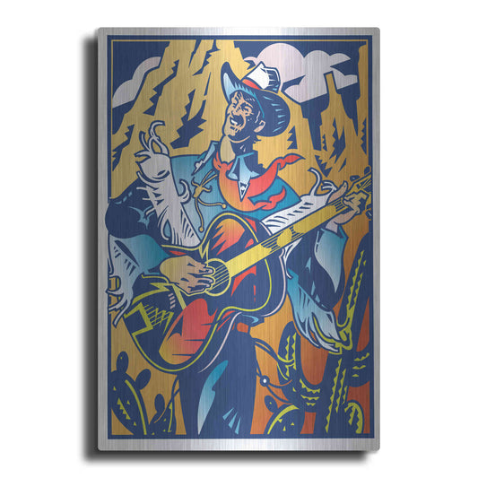 Luxe Metal Art 'Singing Cowboy' by David Chestnutt, Metal Wall Art