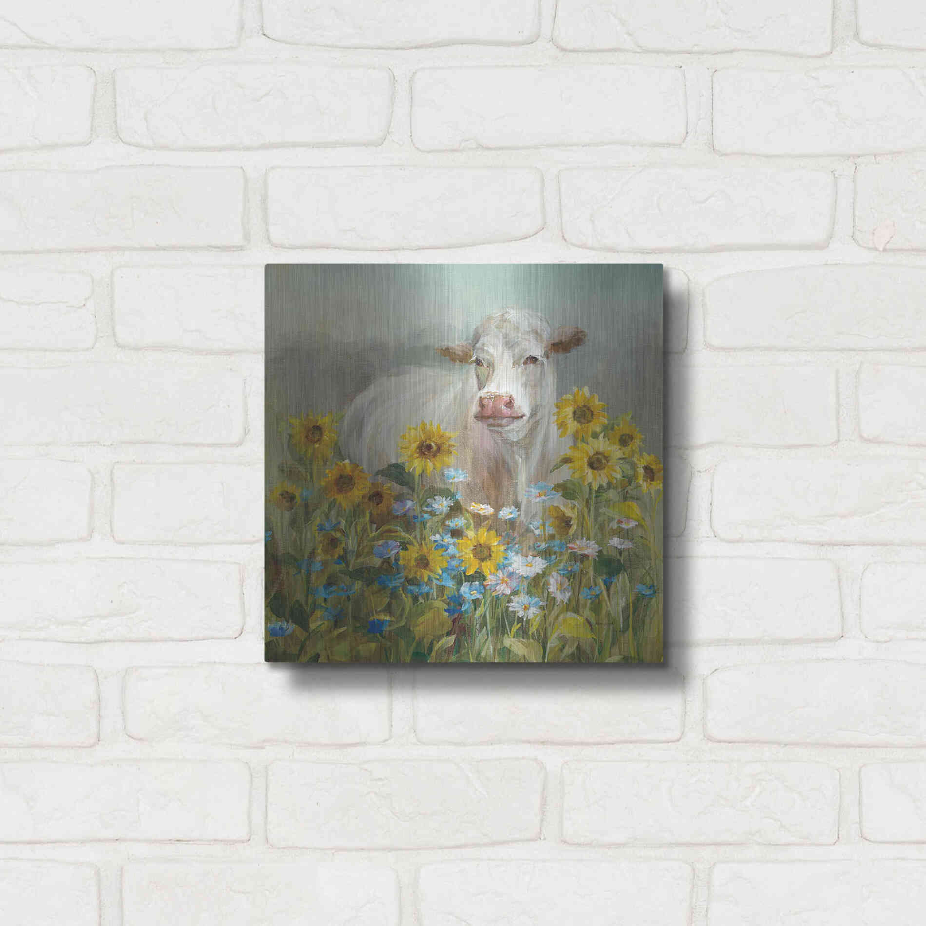 Luxe Metal Art 'Farm and Field I v2 Crop' by Danhui Nai, Metal Wall Art,12x12