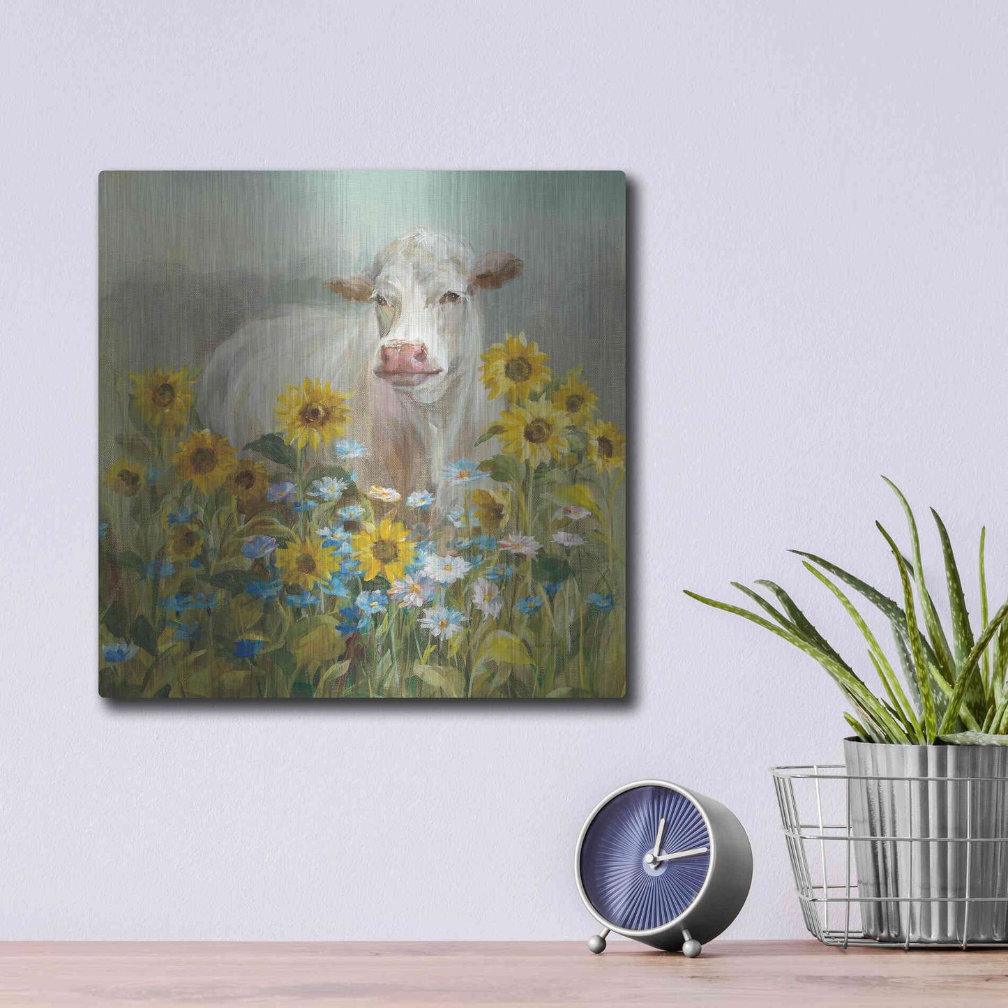 Luxe Metal Art 'Farm and Field I v2 Crop' by Danhui Nai, Metal Wall Art,12x12